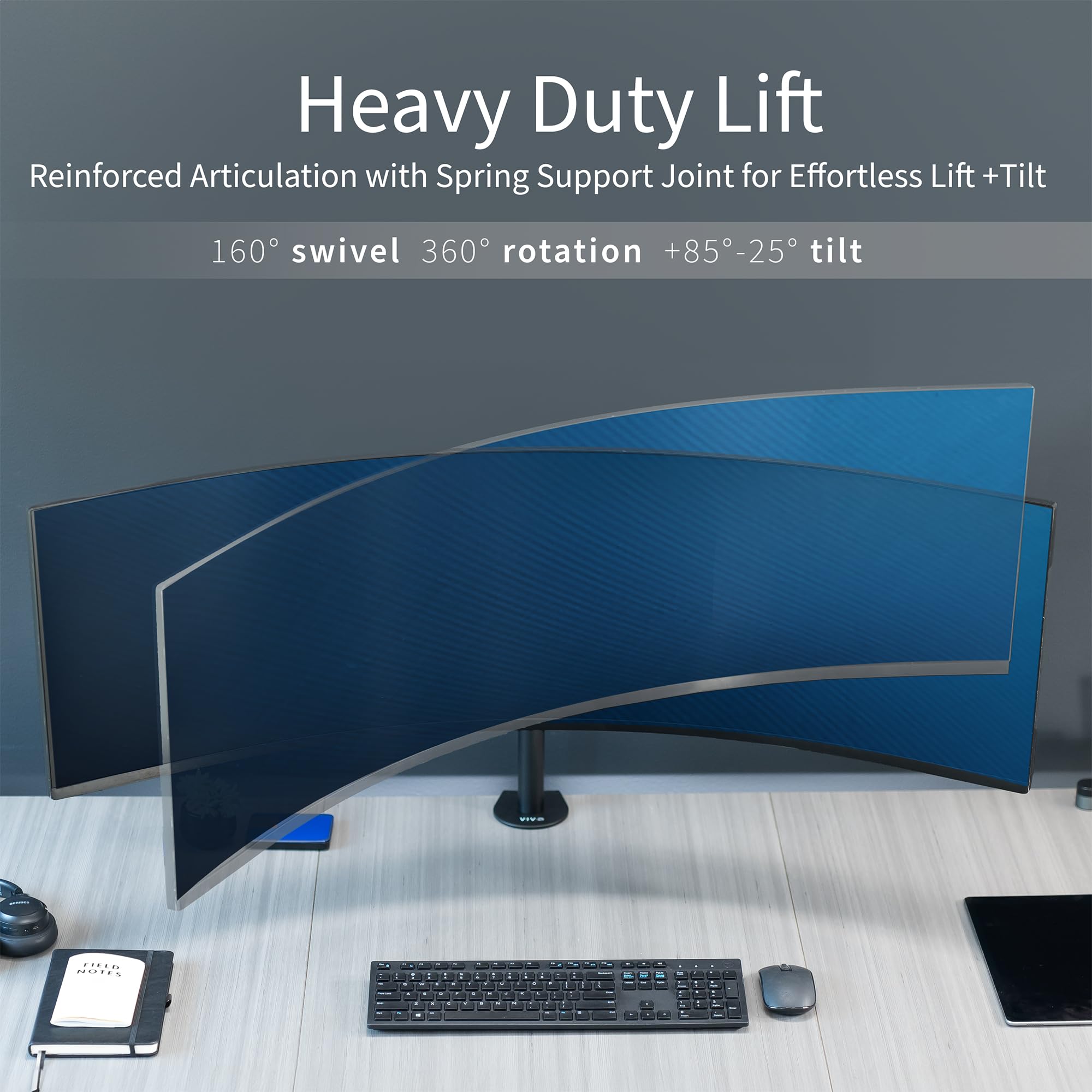 Foto 5 pulgar | Soporte De Escritorio Para Monitor Vivo Stand-v100c Para 1 Monitor Ultrawide De 49 Pulgadas - Venta Internacional.