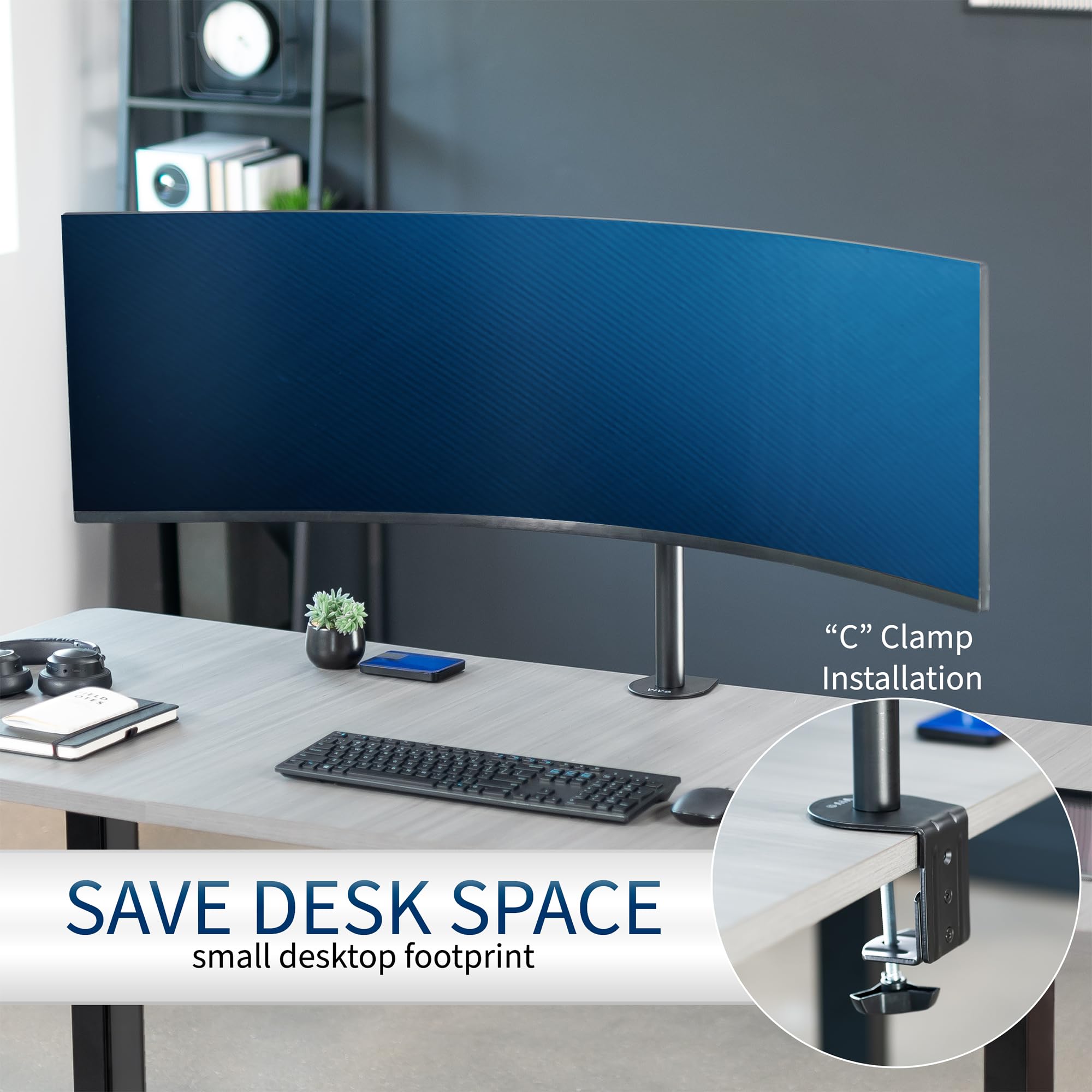 Foto 7 pulgar | Soporte De Escritorio Para Monitor Vivo Stand-v100c Para 1 Monitor Ultrawide De 49 Pulgadas - Venta Internacional.