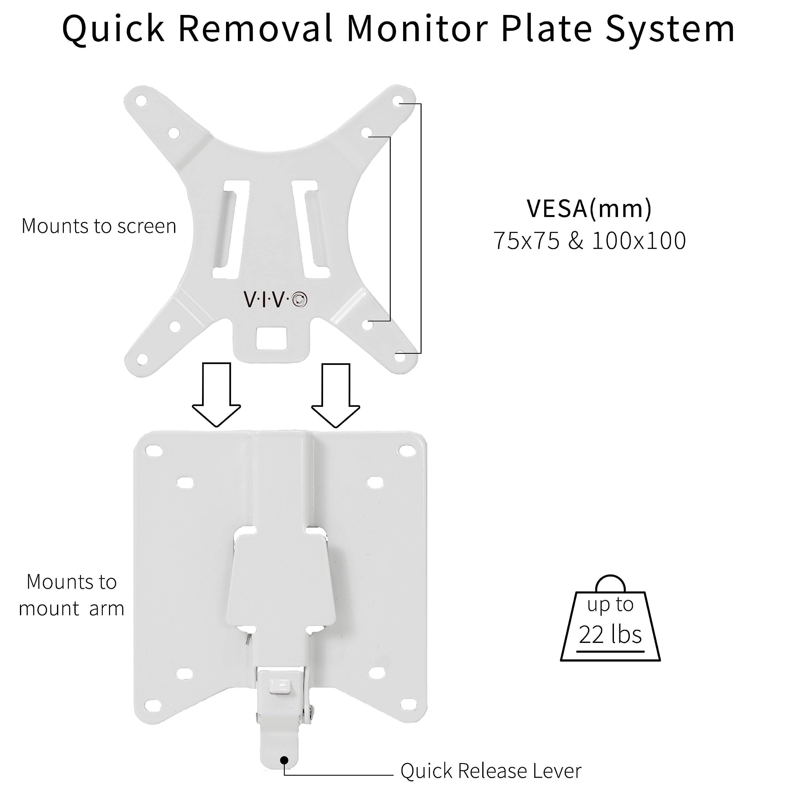 Foto 3 pulgar | Kit Adaptador De Montaje Vesa Vivo Stand-vad2w Para Monitor Lcd - Venta Internacional.