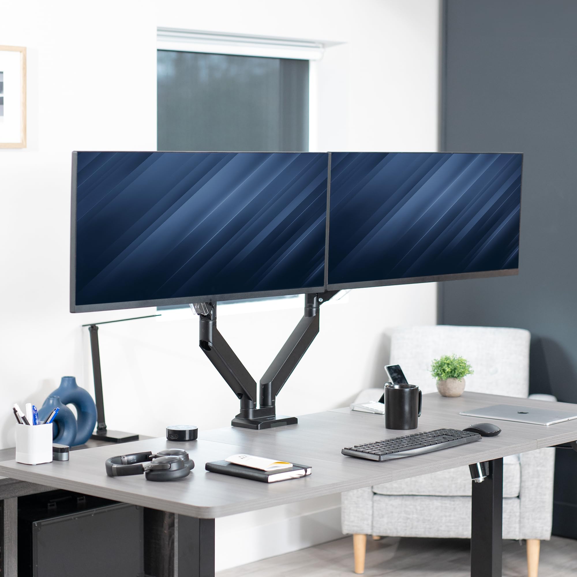 Foto 3 pulgar | Soporte De Escritorio Para Dos Monitores Vivo Stand-v102g2 Para 2 X 38 Pulgadas - Venta Internacional.