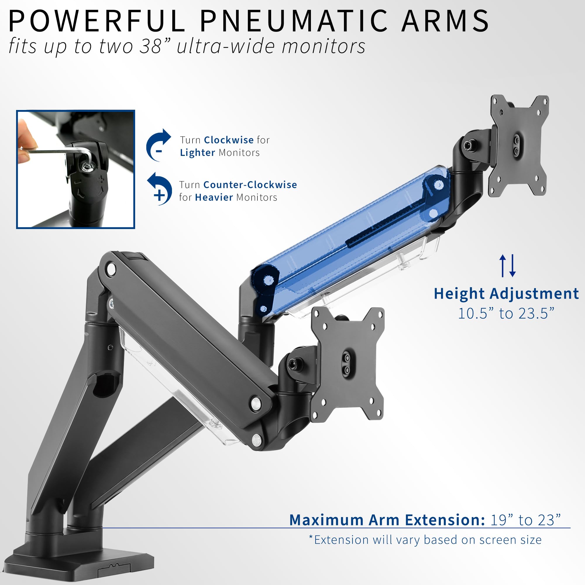 Foto 4 pulgar | Soporte De Escritorio Para Dos Monitores Vivo Stand-v102g2 Para 2 X 38 Pulgadas - Venta Internacional.