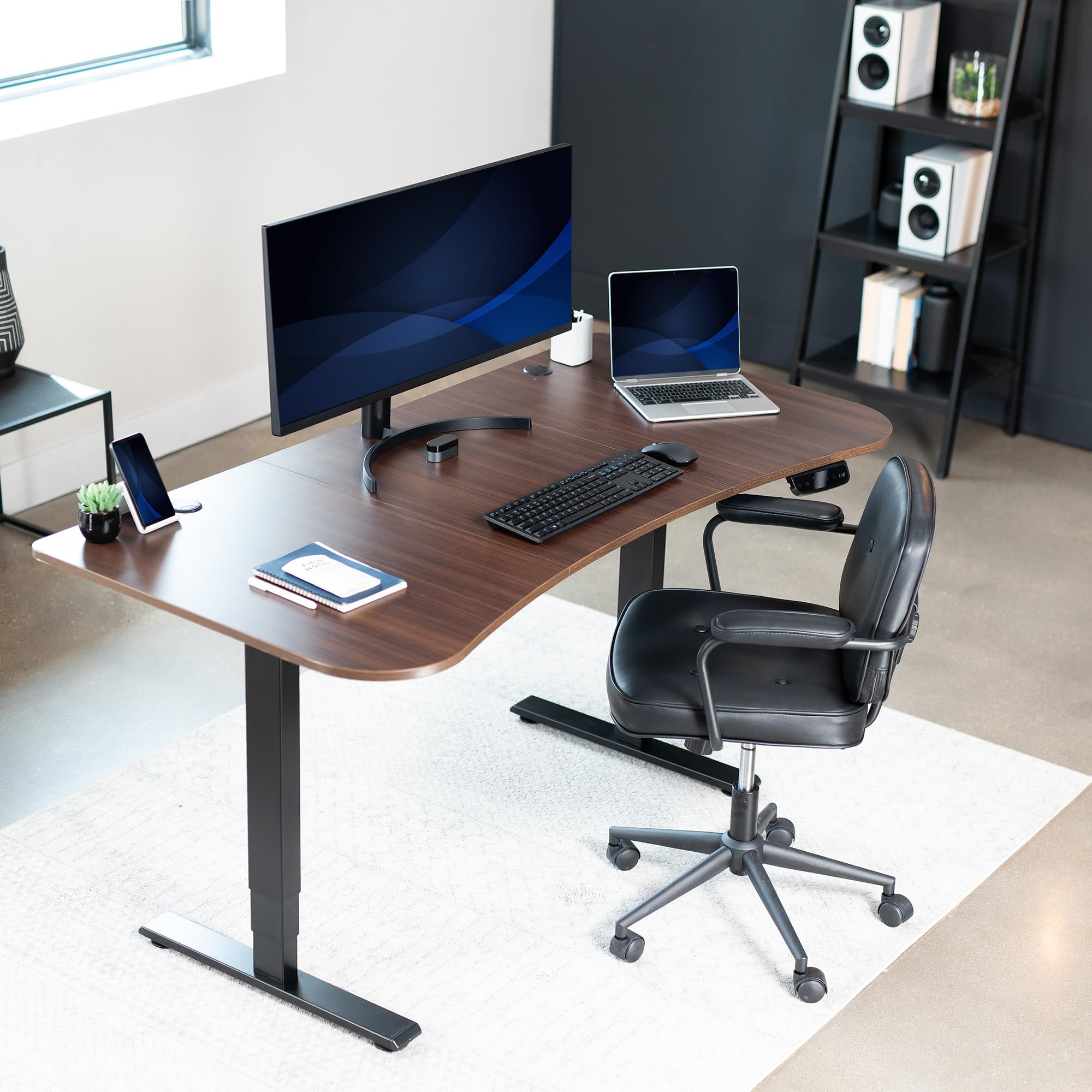 Foto 3 pulgar | Tablero Vivo Desk-top1d Universal 160 X 80 Cm Nogal Oscuro - Venta Internacional.