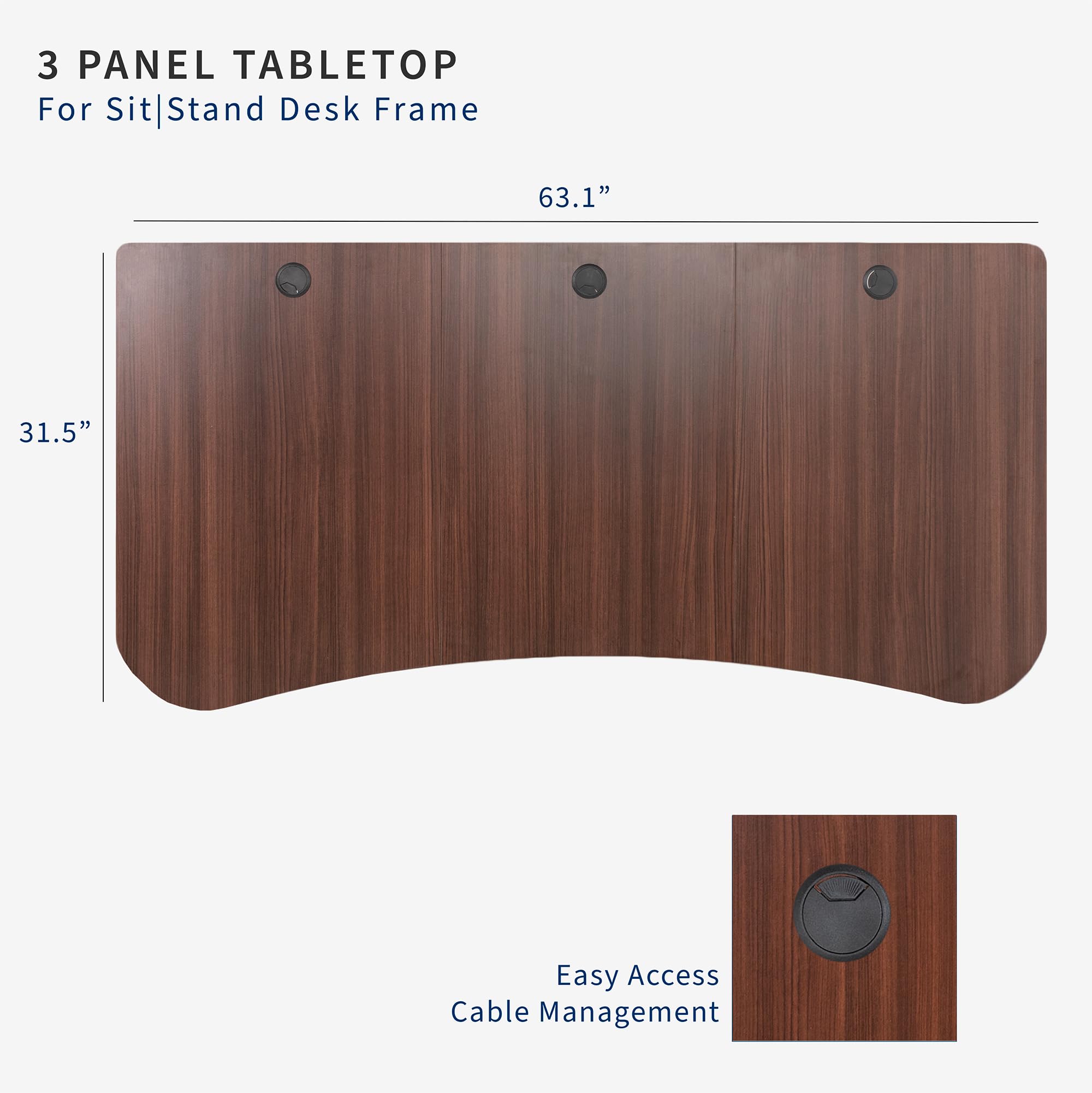 Foto 4 pulgar | Tablero Vivo Desk-top1d Universal 160 X 80 Cm Nogal Oscuro - Venta Internacional.