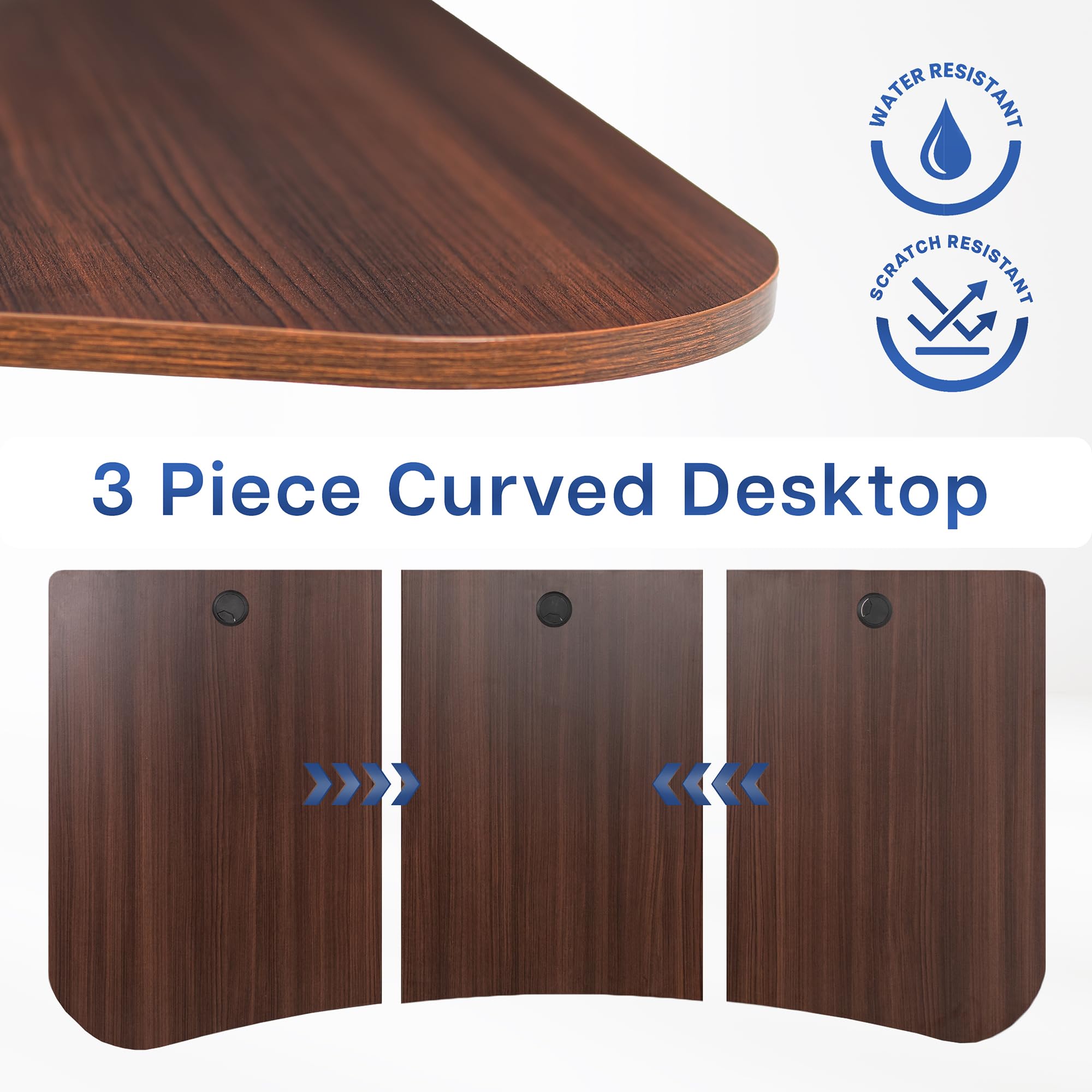 Foto 5 | Tablero Vivo Desk-top1d Universal 160 X 80 Cm Nogal Oscuro - Venta Internacional.