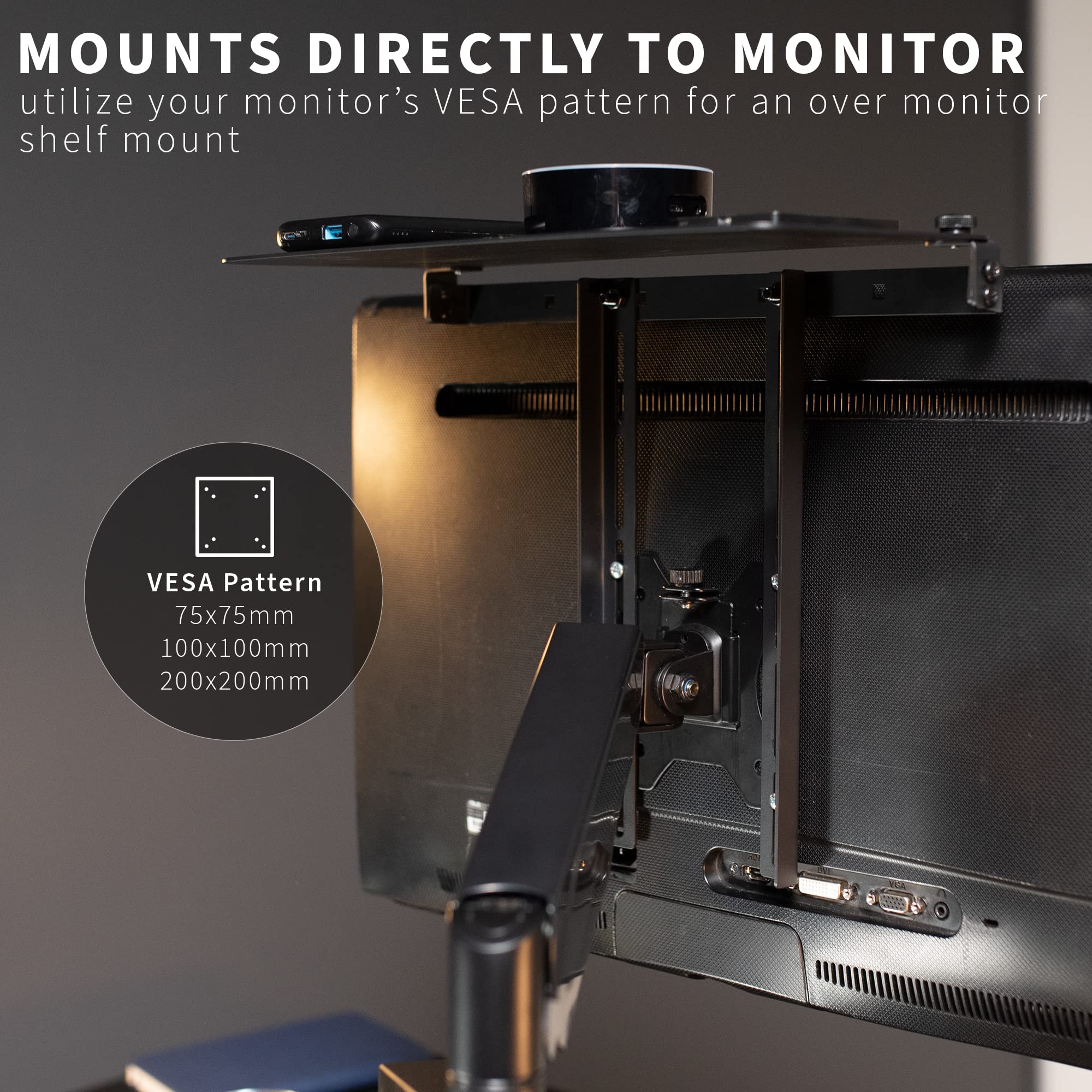 Foto 5 pulgar | Soporte De Estante Para Monitor Vivo Mount-sf01m De Más O Menos De 13 Pulgadas, Negro - Venta Internacional.