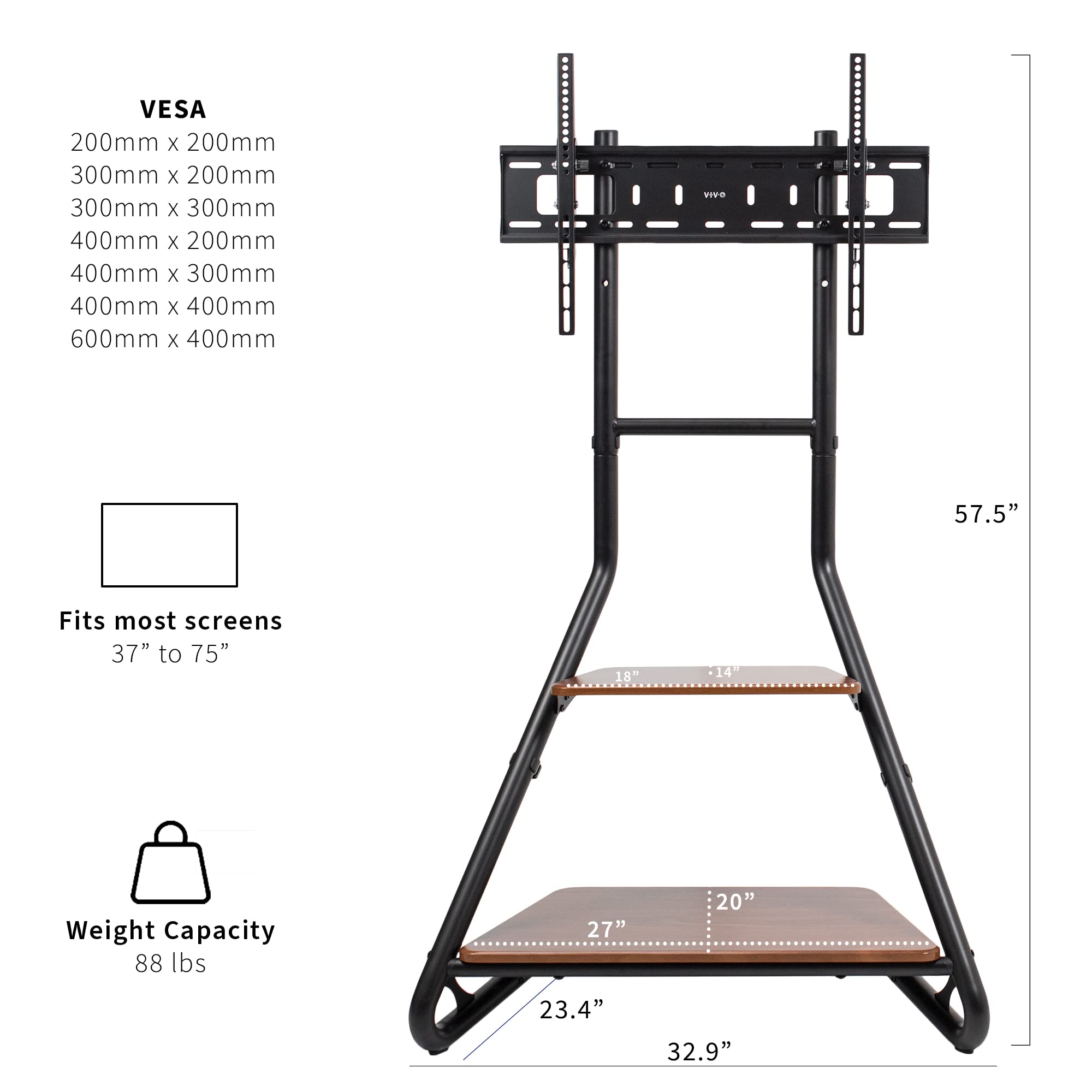 Foto 4 pulgar | Soporte Para Tv Vivo Stand-tv75bh Corner 37-75 Pulgadas Led Lcd Negro - Venta Internacional.