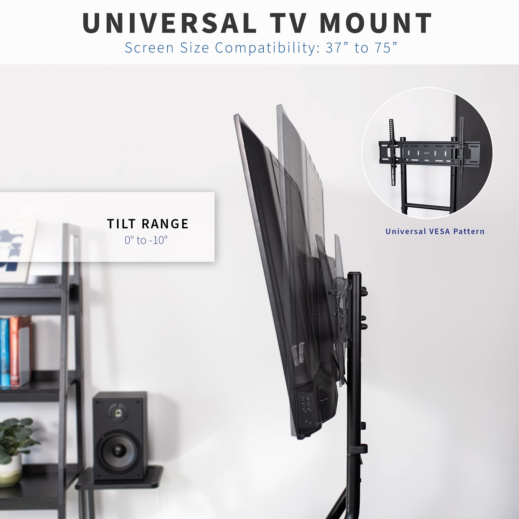 Foto 6 | Soporte Para Tv Vivo Stand-tv75bh Corner 37-75 Pulgadas Led Lcd Negro - Venta Internacional.