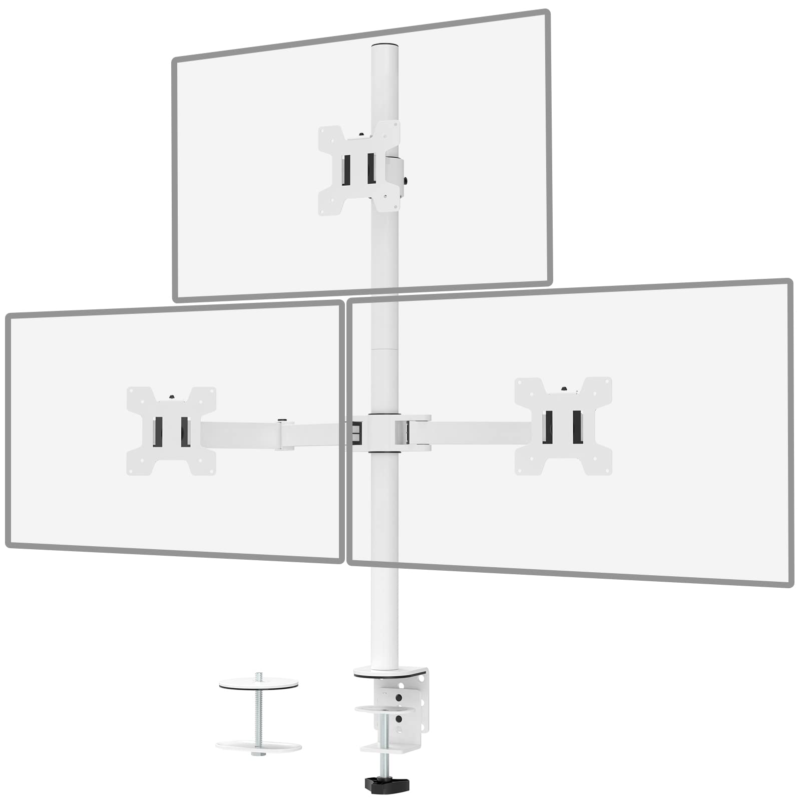 Foto 2 pulgar | Soporte Wali Para Tres Monitores, Altura Ajustable Hasta 27 - Venta Internacional.