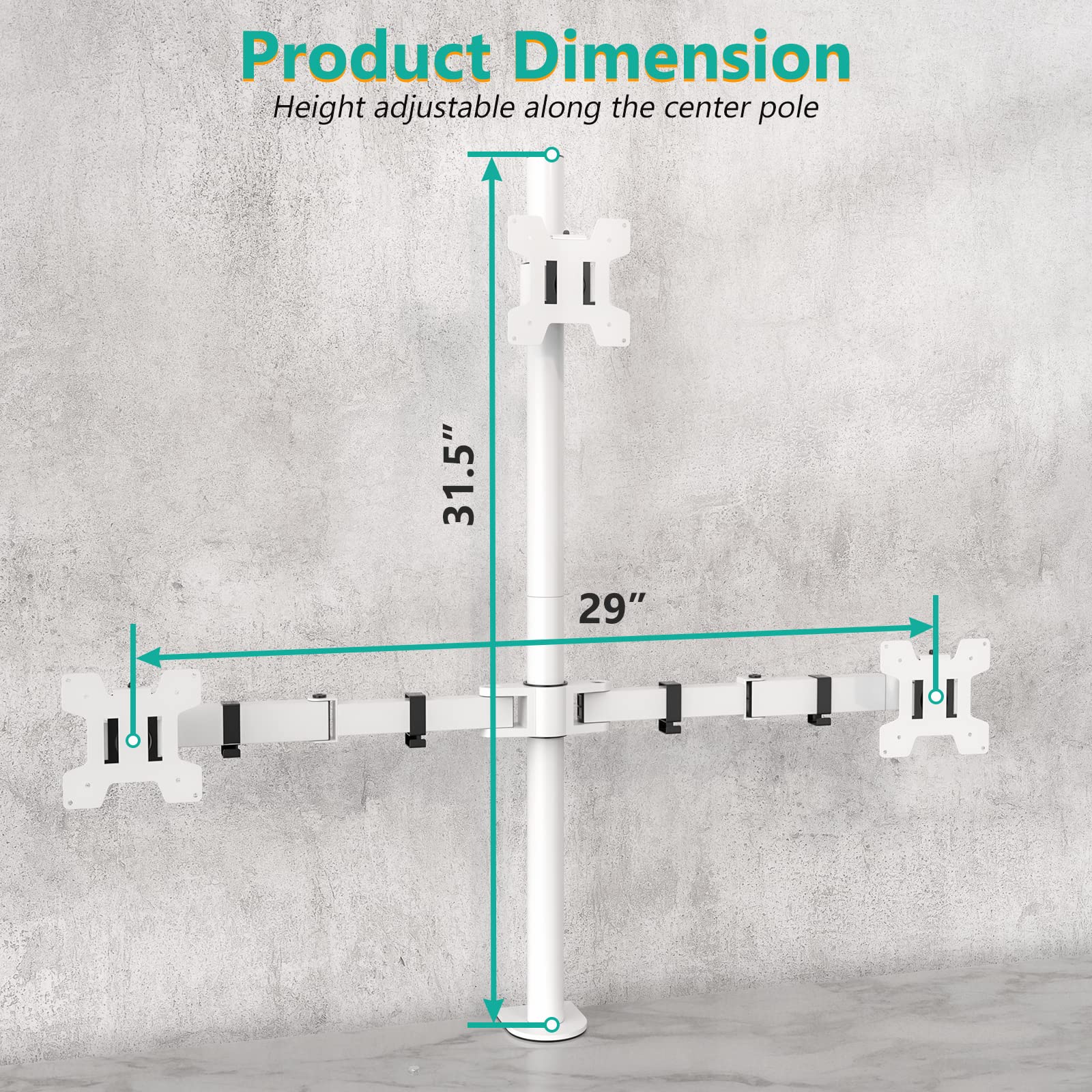 Foto 4 | Soporte Wali Para Tres Monitores, Altura Ajustable Hasta 27 - Venta Internacional.