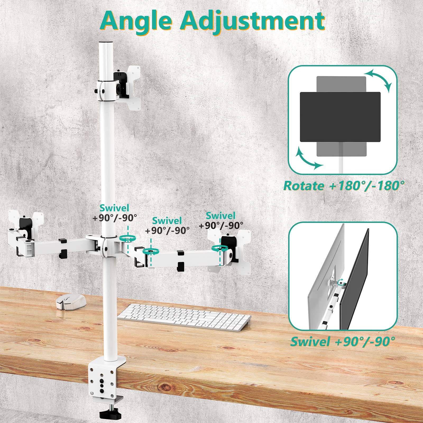 Foto 5 | Soporte Wali Para Tres Monitores, Altura Ajustable Hasta 27 - Venta Internacional.