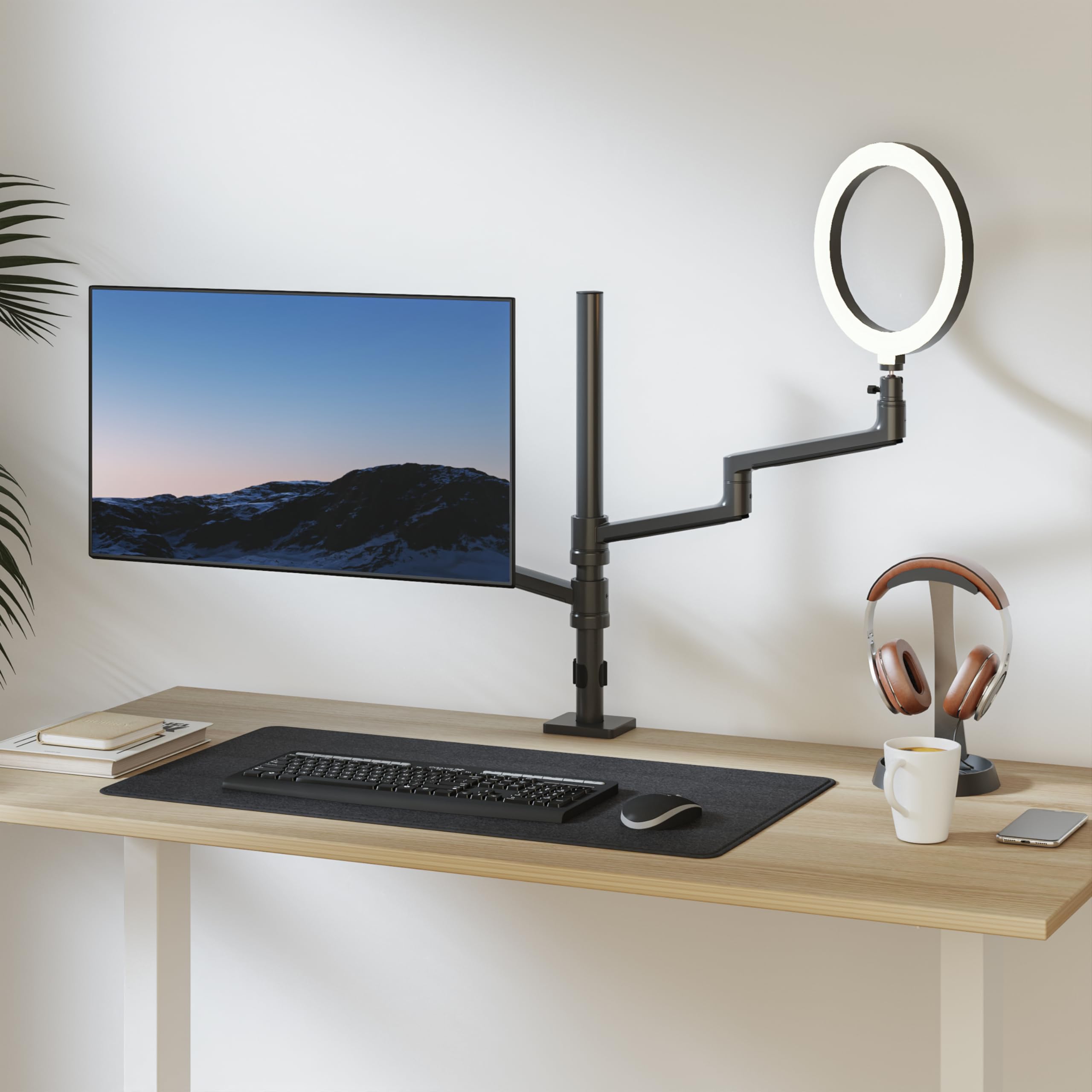 Foto 7 pulgar | Soporte De Escritorio Para Portátil Wali Con 10 Luces Led Anulares Para 17 A 32 Pulgadas - Venta Internacional.