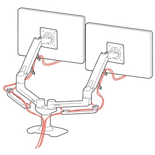 Foto 4 | Monitor Arm Ergotron Lx Dual Vesa - Soporte De Escritorio (27 Pulgadas), Color Blanco - Venta Internacional.