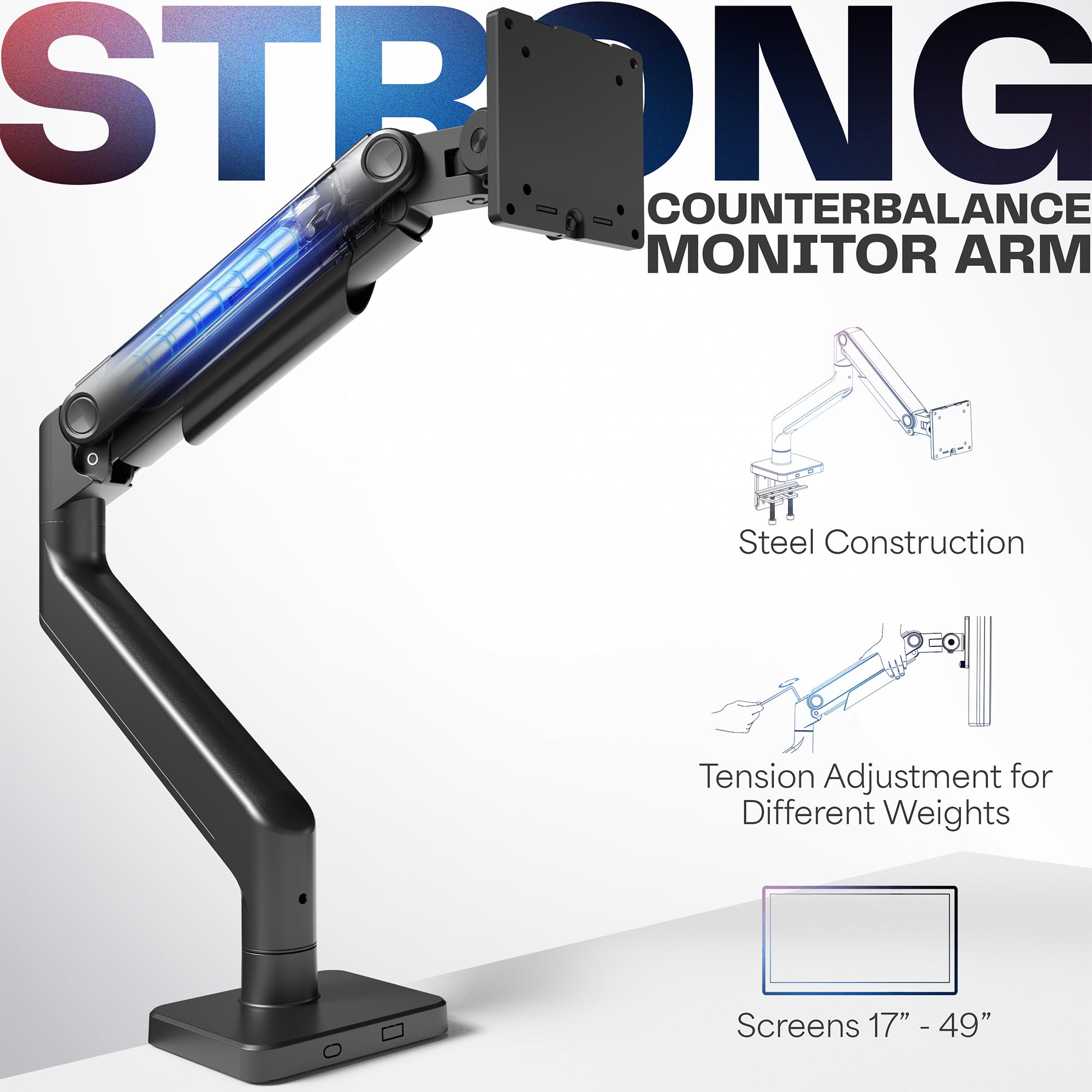 Foto 4 pulgar | Brazo De Tensión Para Monitor Vivo Stand-v101e Para Pantallas De 49 Pulgadas - Venta Internacional.