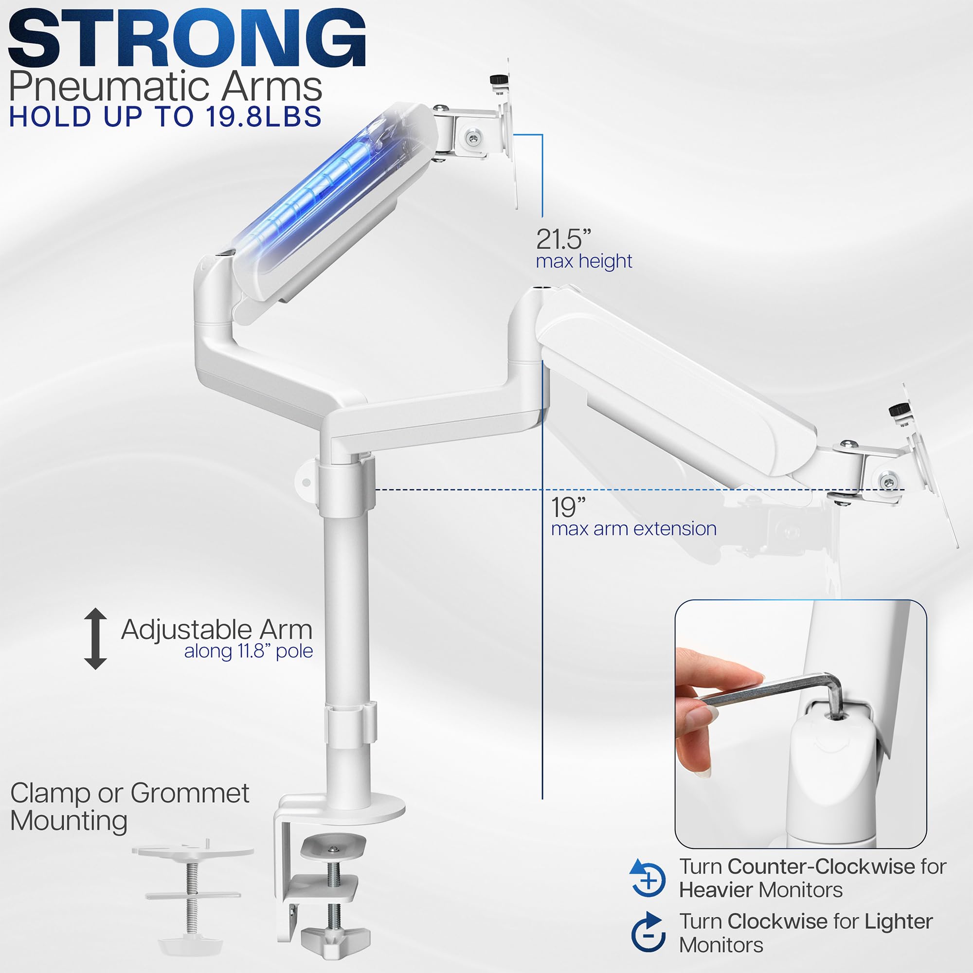 Foto 4 pulgar | Soporte De Monitor Vivo Dual Pneumatic De 43 A 81 Cm Stand-v002kw - Venta Internacional.