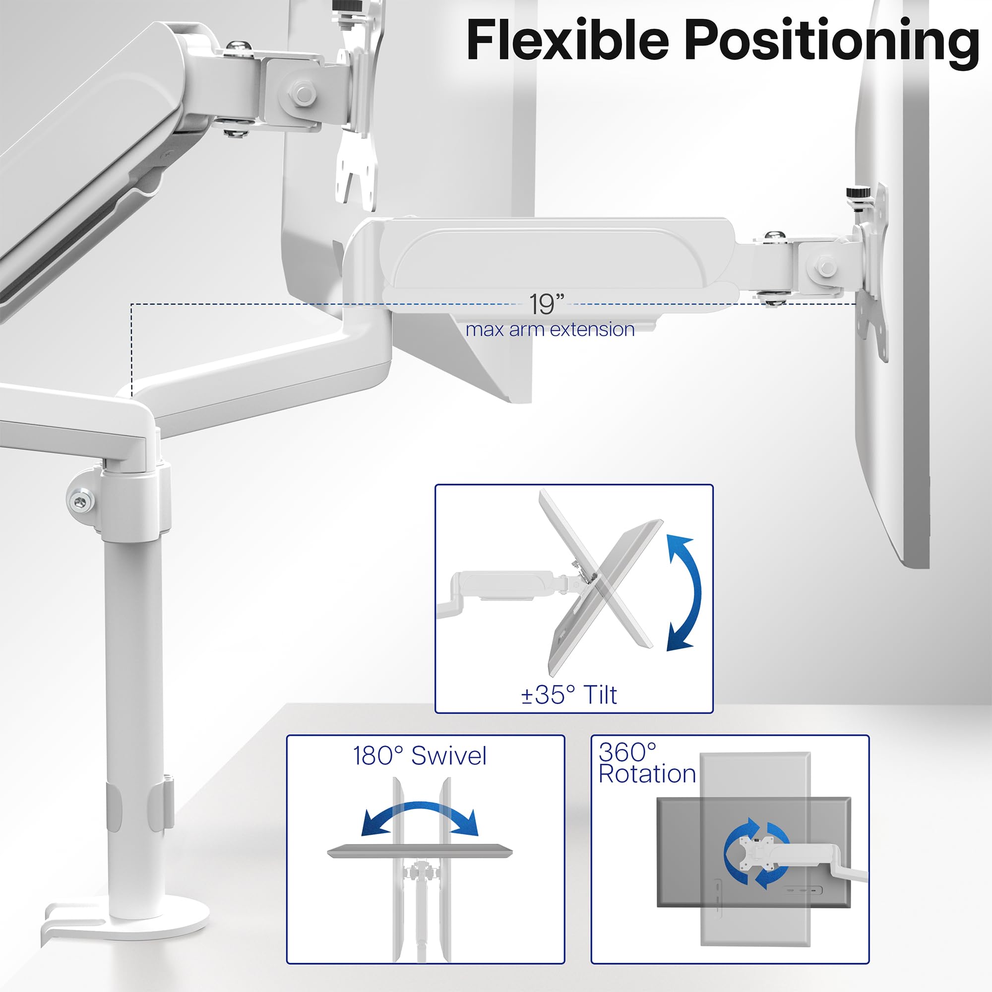 Foto 5 | Soporte De Monitor Vivo Dual Pneumatic De 43 A 81 Cm Stand-v002kw - Venta Internacional.