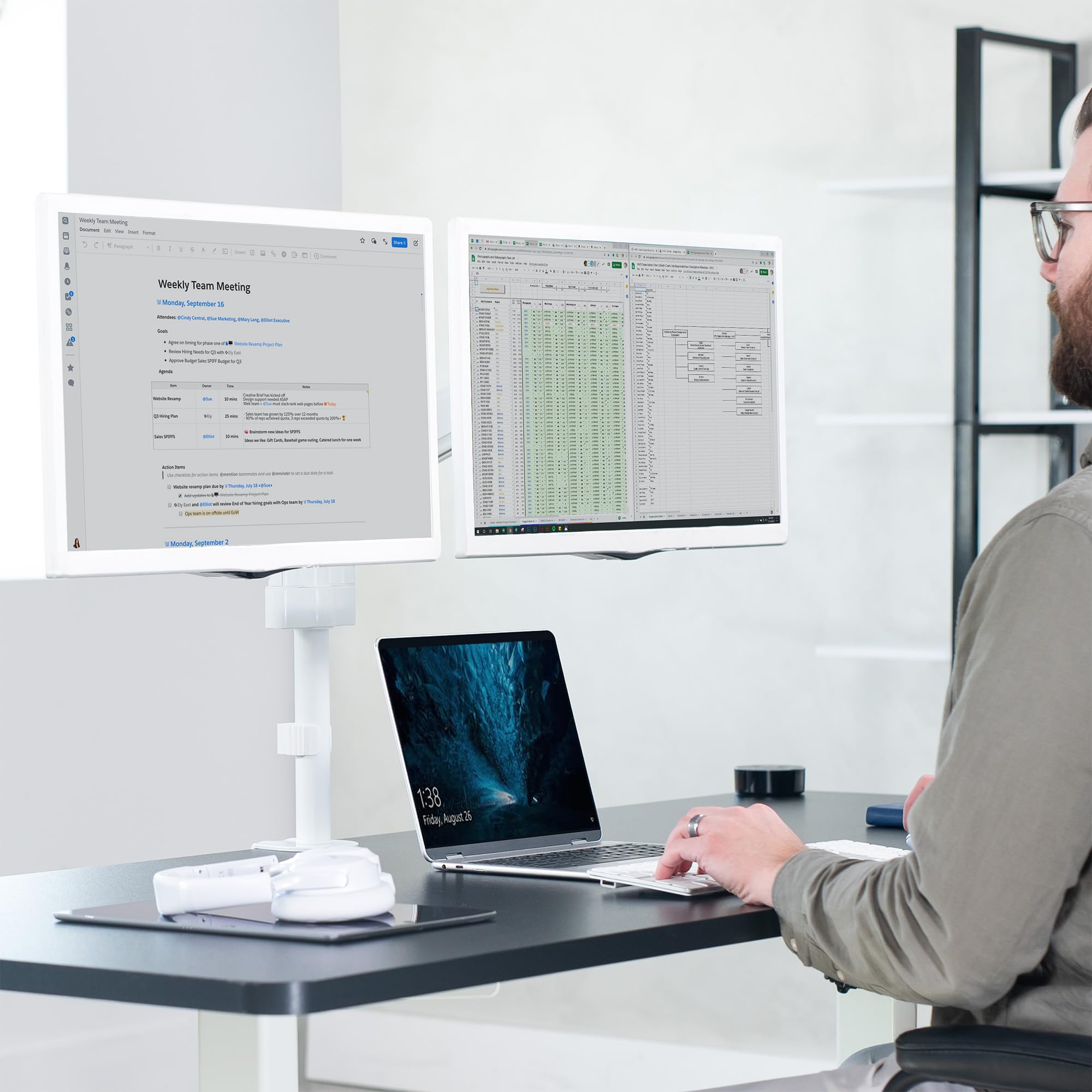 Foto 7 | Soporte De Monitor Vivo Dual Pneumatic De 43 A 81 Cm Stand-v002kw - Venta Internacional.