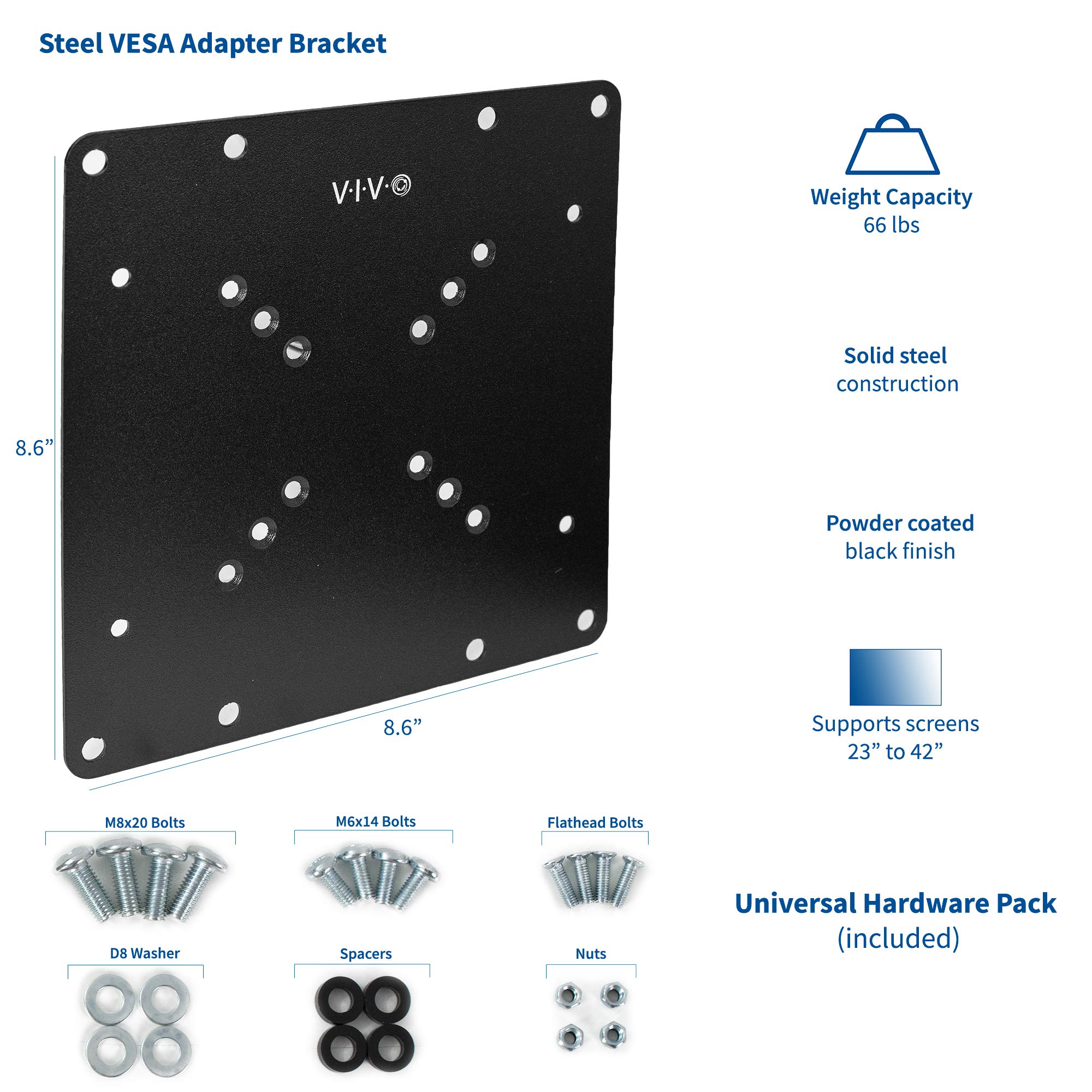 Foto 2 | Placa Adaptadora Para Tv Y Monitor Vivo Mount-ad2x2 - Venta Internacional.