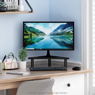 Foto 3 | Soporte Elevador para Monitor Furinno Turn-Tube Corner Espresso Negro - Venta Internacional