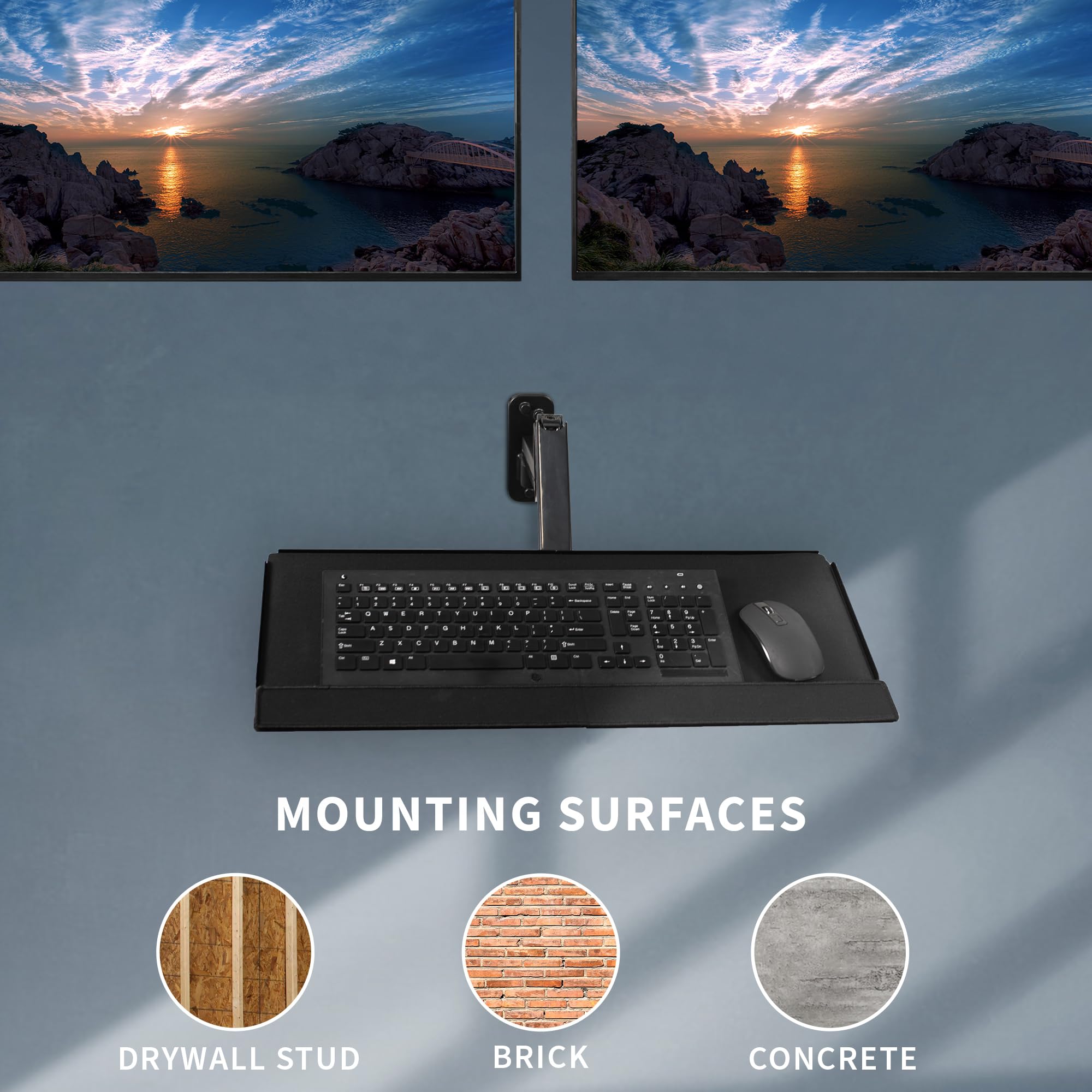 Foto 6 pulgar | Estación De Trabajo Para Sentarse Y Estar De Pie En Pared Vivo Mount-vwkb2 Negra - Venta Internacional.