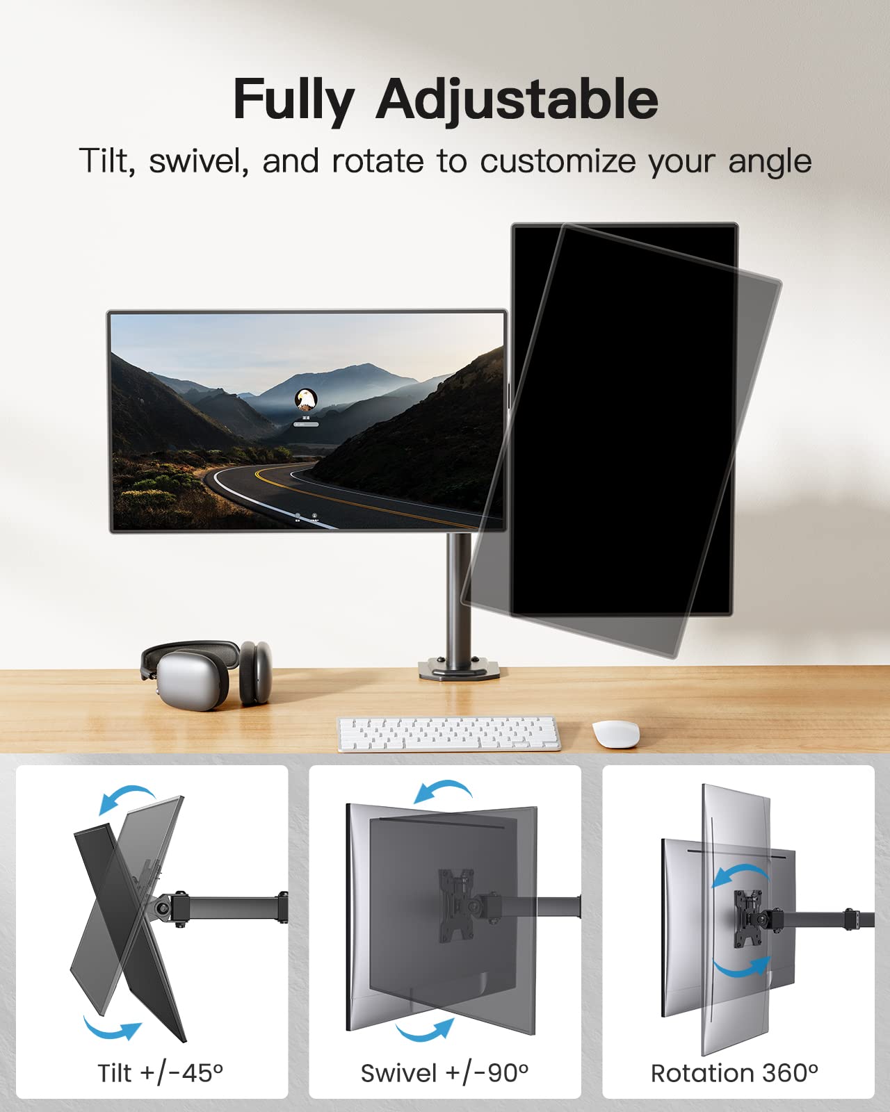 Foto 3 | Soporte Para Dos Monitores Huanuo Para 2 Monitores De Hasta 30 Pulgadas - Venta Internacional.