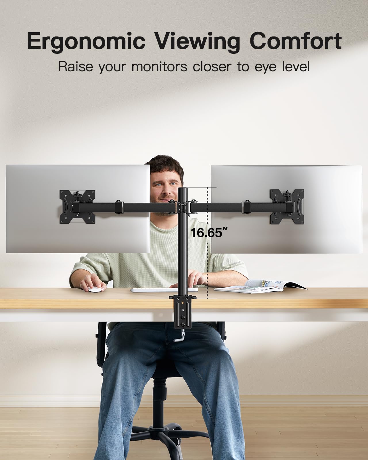 Foto 5 | Soporte Para Dos Monitores Huanuo Para 2 Monitores De Hasta 30 Pulgadas - Venta Internacional.