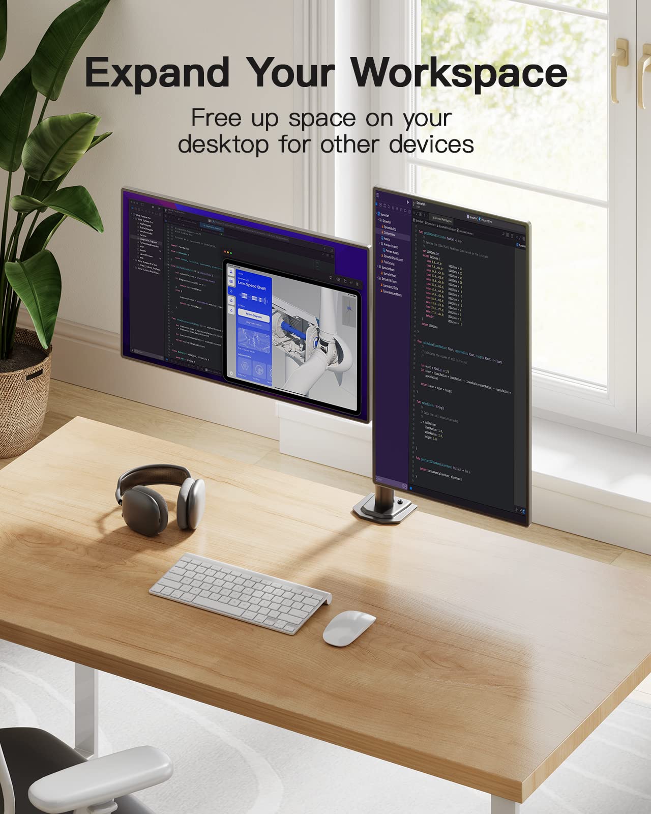 Foto 7 pulgar | Soporte Para Dos Monitores Huanuo Para 2 Monitores De Hasta 30 Pulgadas - Venta Internacional.