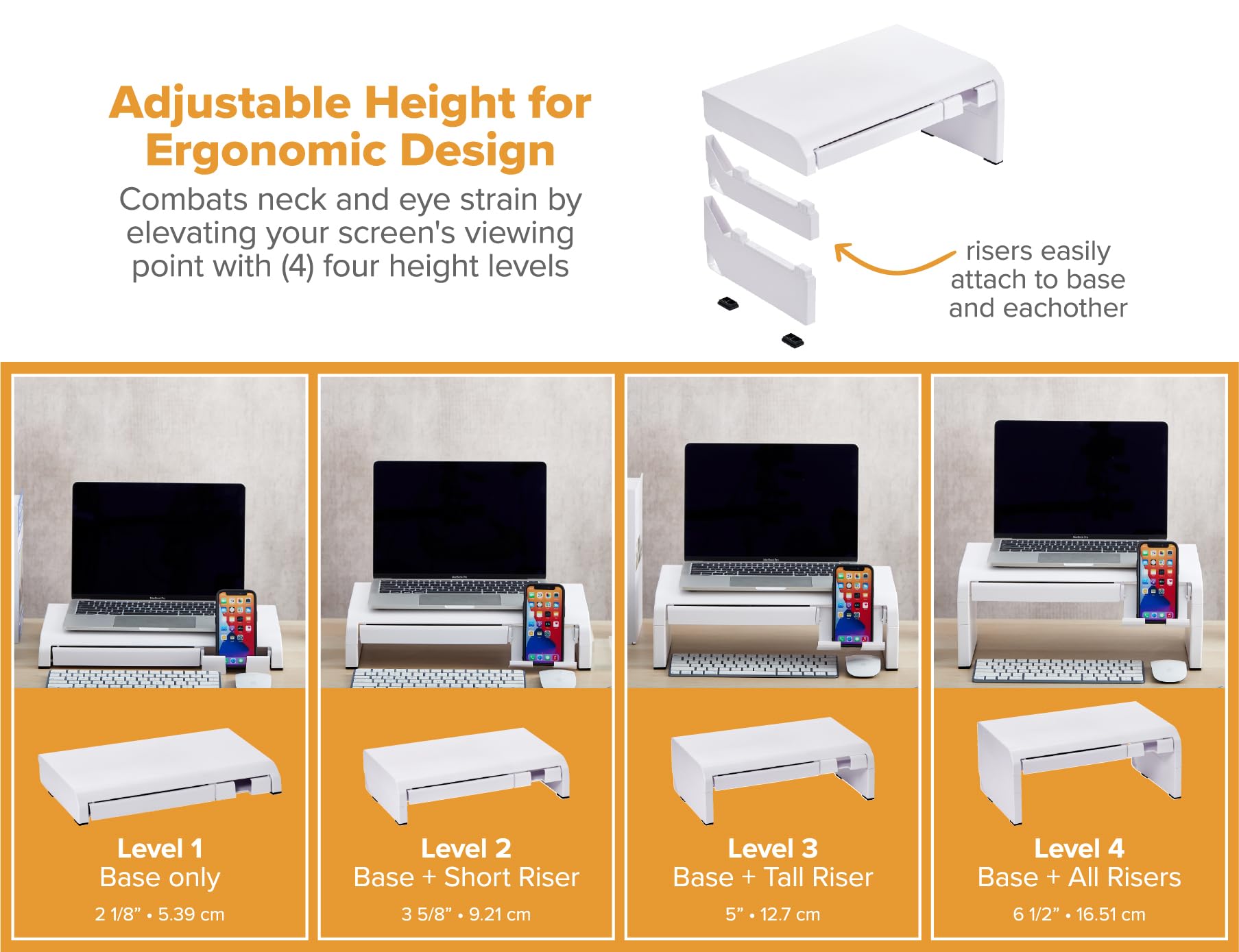 Foto 3 pulgar | Elevador De Monitor Bostitch Konnect Ajustable Con Cajón Y Soporte - Venta Internacional.