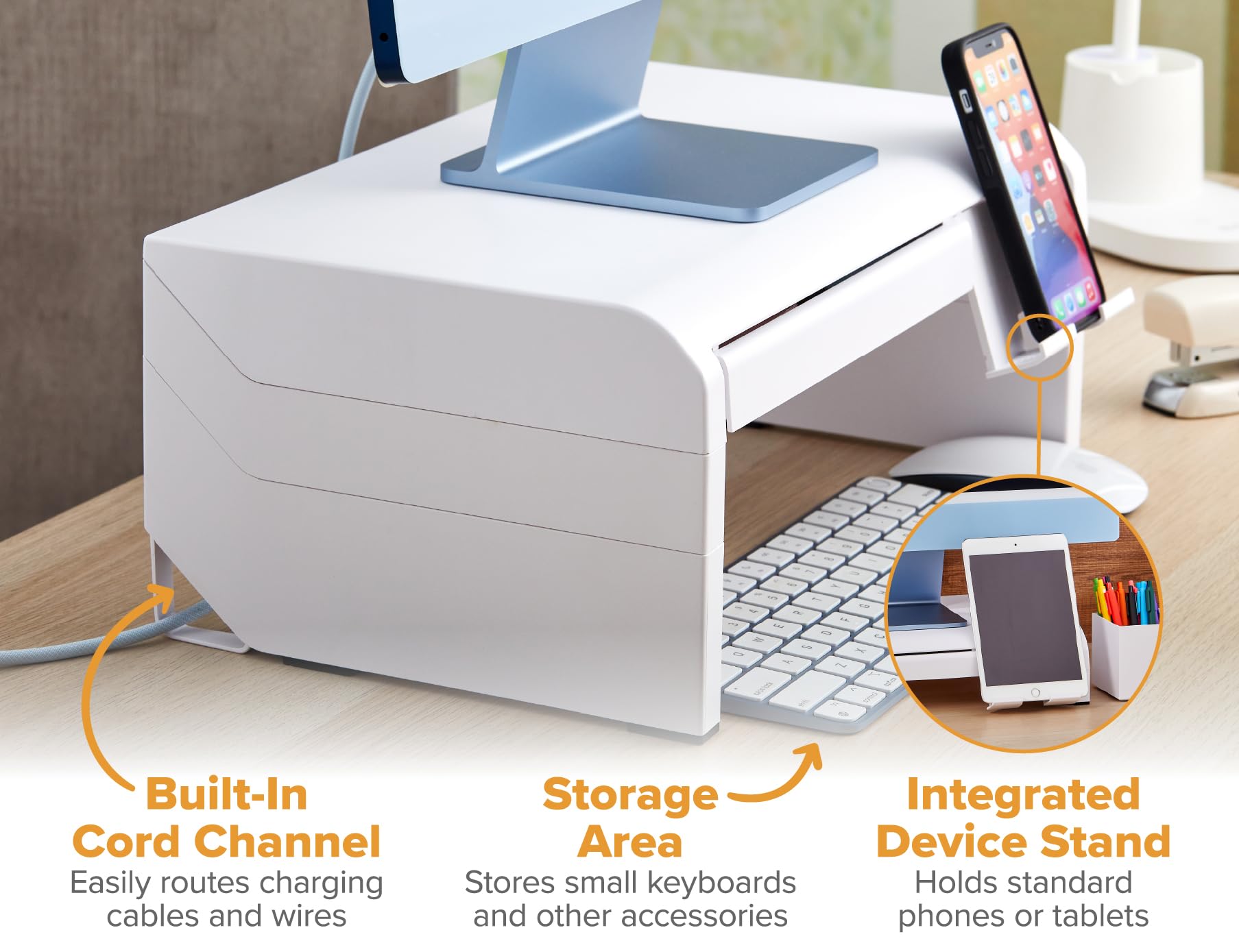 Foto 5 | Elevador De Monitor Bostitch Konnect Ajustable Con Cajón Y Soporte - Venta Internacional.