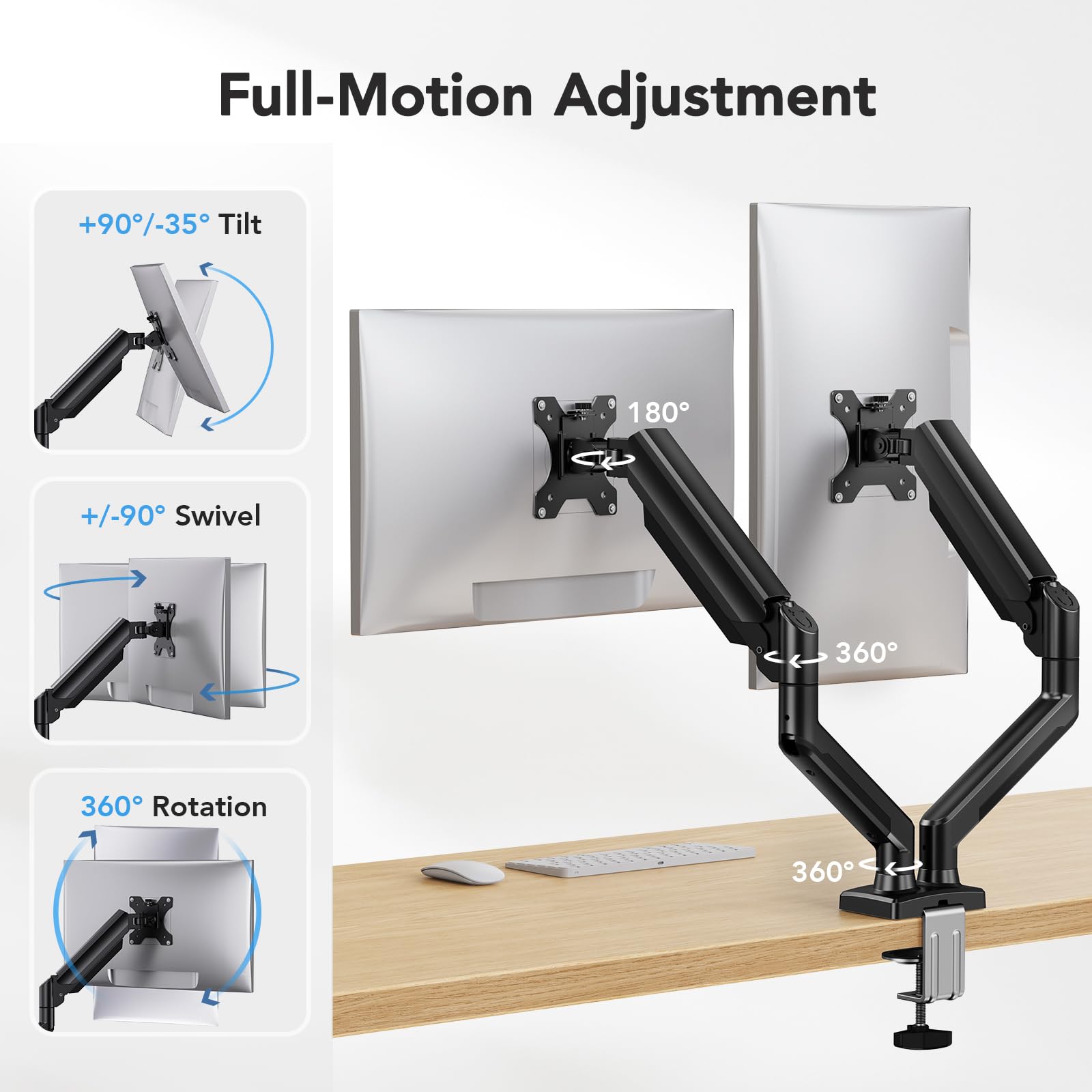 Foto 4 pulgar | Soporte Para Dos Monitores Huanuo Para 2 Monitores De Hasta 32 Pulgadas - Venta Internacional.