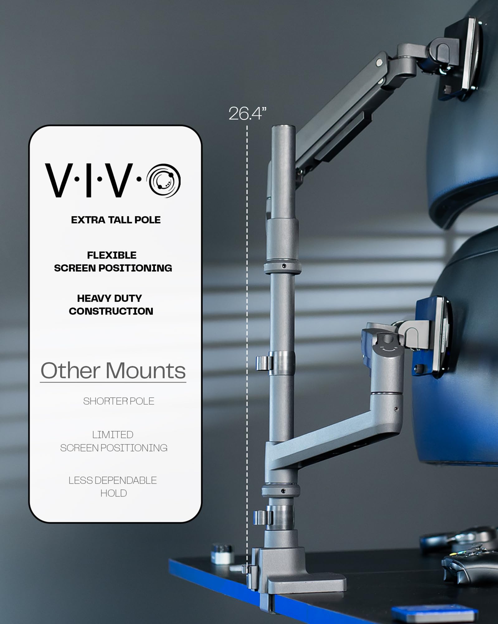 Foto 4 pulgar | Soporte De Escritorio Vivo Stand-v120k Con Brazo Neumático Dual Ultraancho - Venta Internacional.