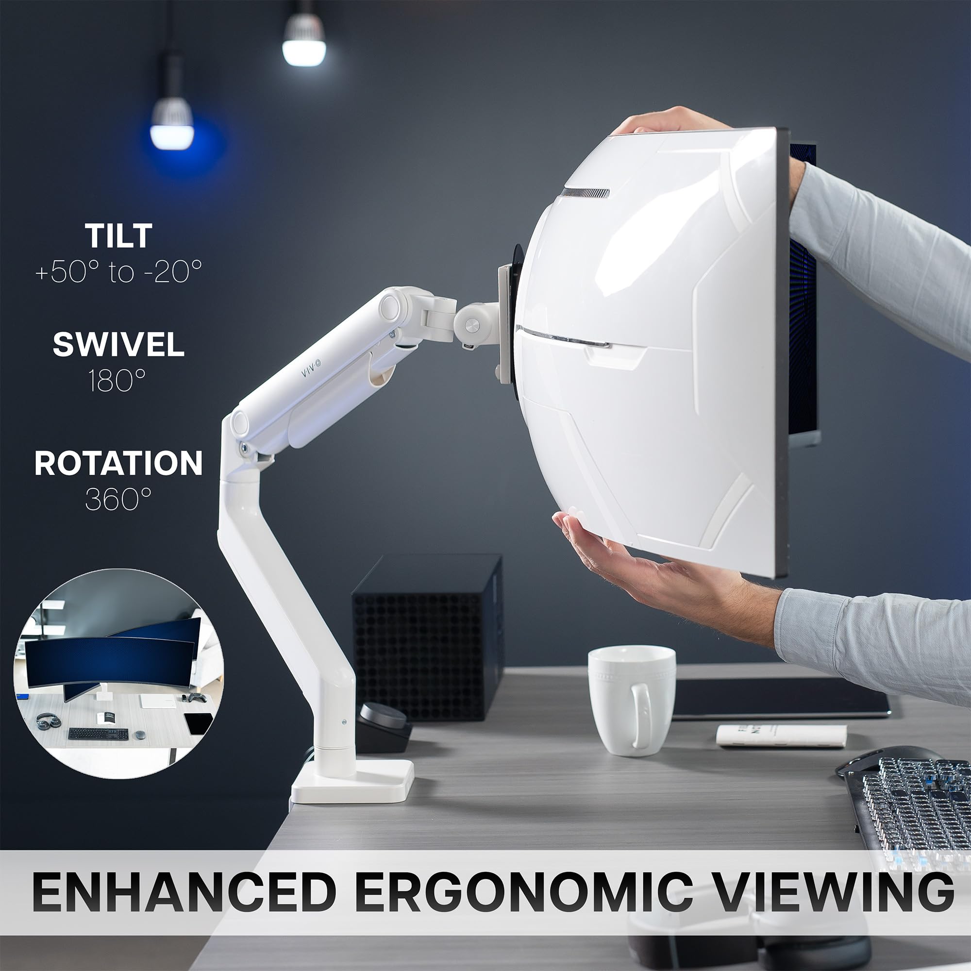 Foto 5 | Brazo De Tensión Para Monitor Vivo Stand-v101vw De Hasta 49 Pulgadas - Venta Internacional.