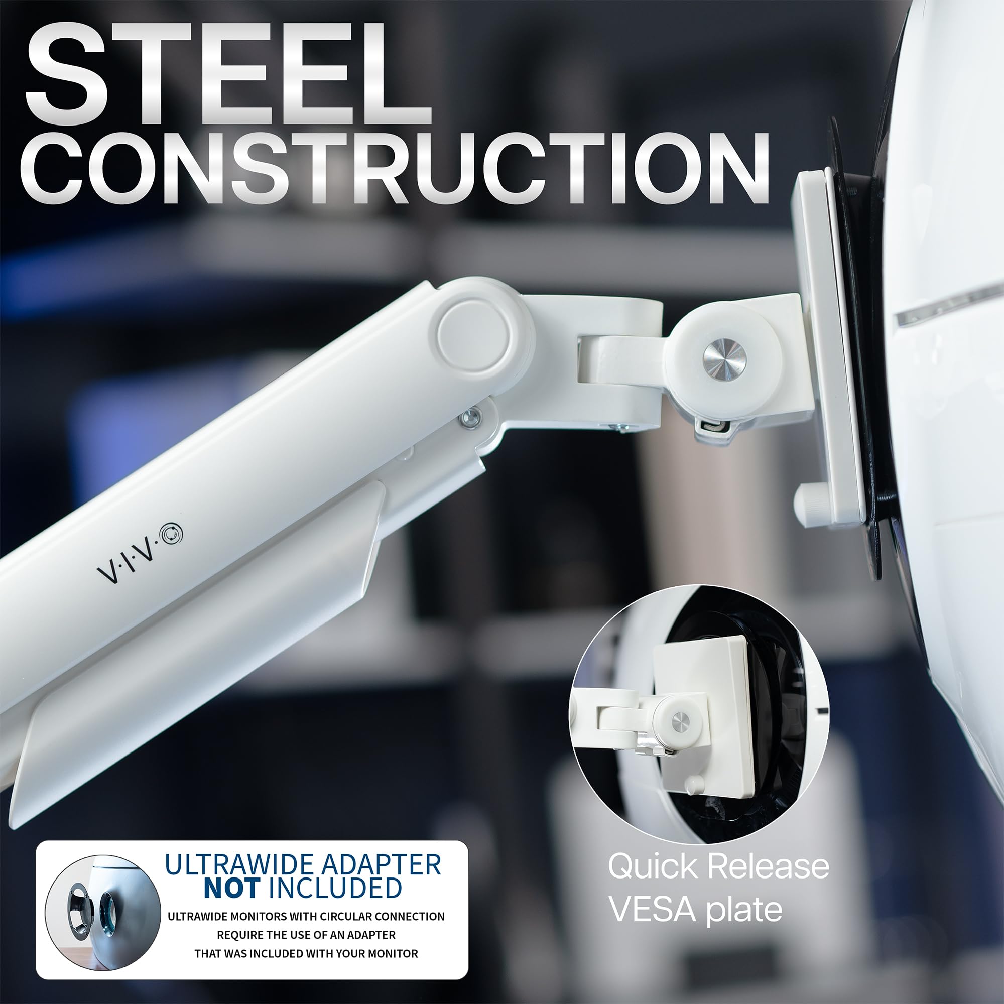 Foto 6 | Brazo De Tensión Para Monitor Vivo Stand-v101vw De Hasta 49 Pulgadas - Venta Internacional.