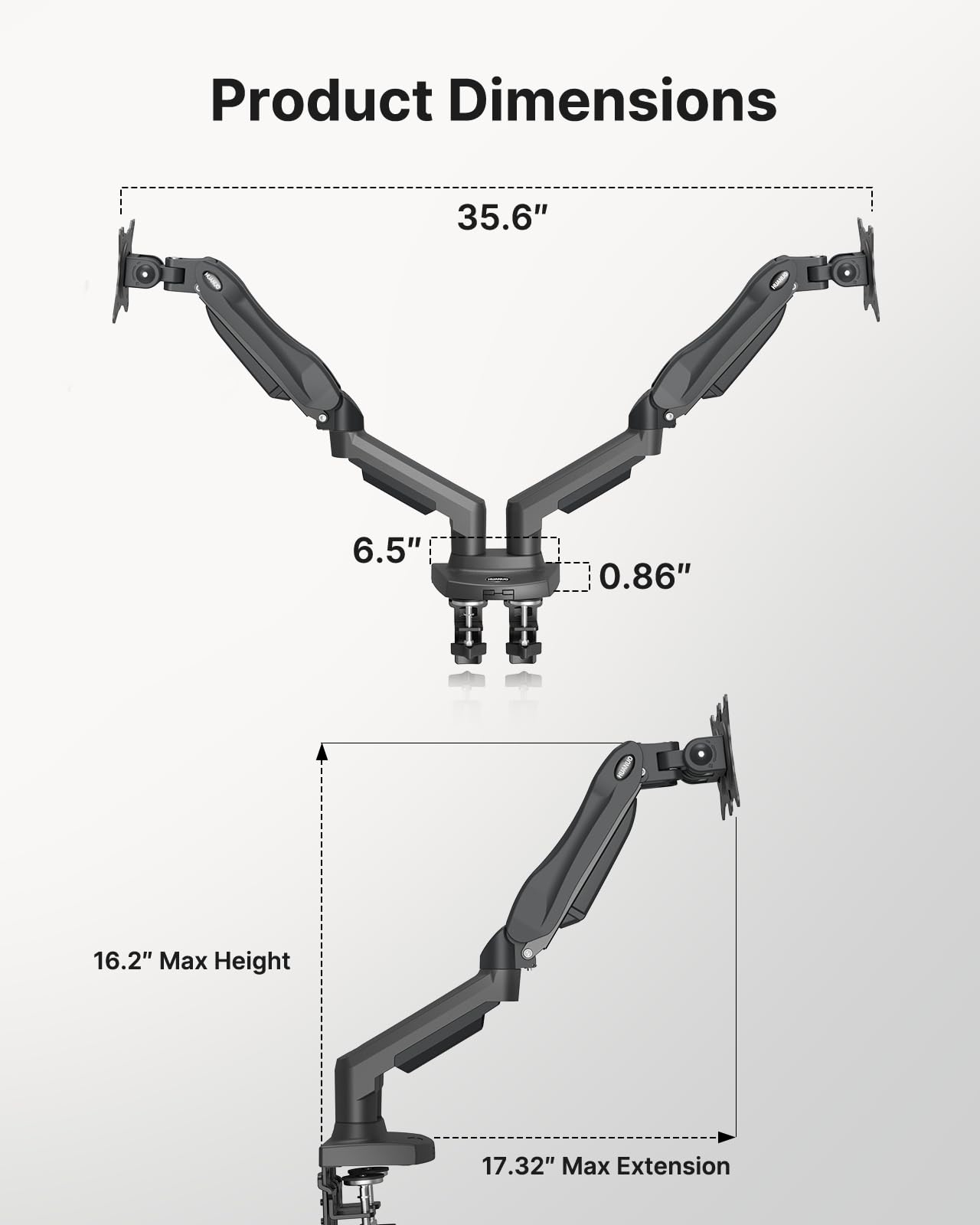 Foto 6 pulgar | Soporte Doble Para Pantallas Huanuo Totalmente Ajustables De 13 A 32 Pulgadas - Venta Internacional.