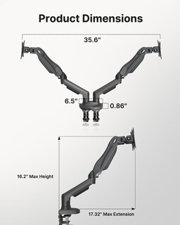 Foto 5 | Soporte Doble Para Pantallas Huanuo Totalmente Ajustables De 13 A 32 Pulgadas - Venta Internacional.