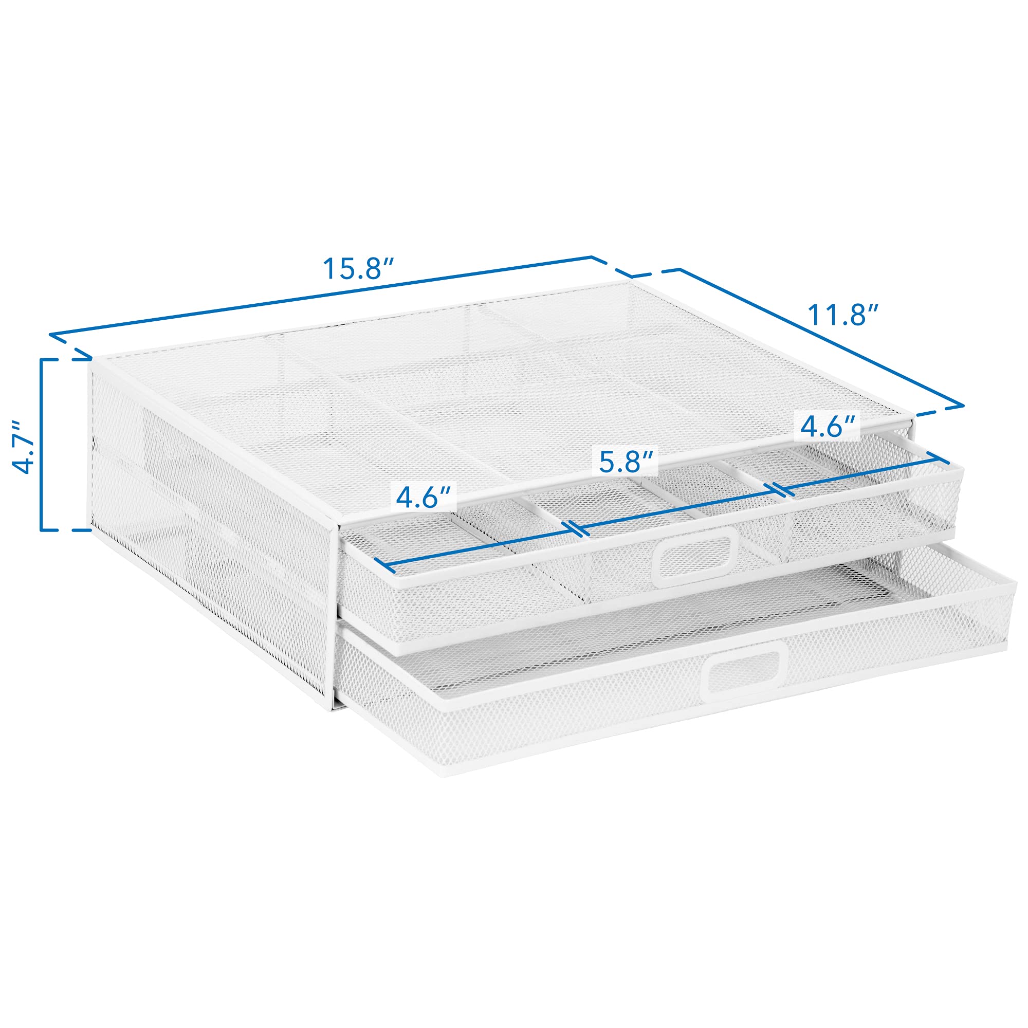 Foto 5 pulgar | Soporte Elevador Para Monitor Mount-it! Malla Metálica Con 2 Cajones  Color Blanco - Venta Internacional.