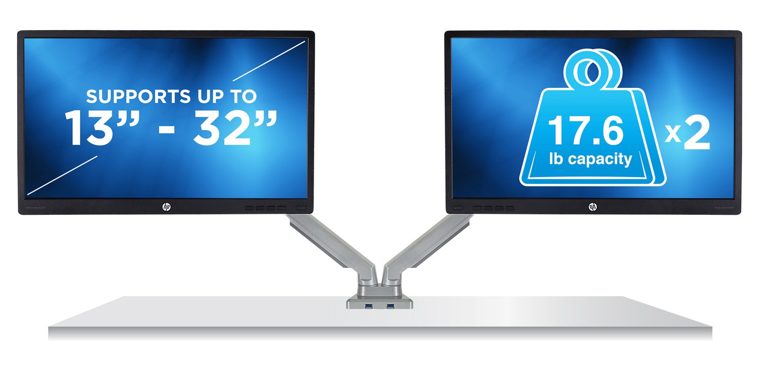 Foto 6 | Soporte De Escritorio Con Soporte De Brazo Para Doble Monitor Mount-it! Mi-2762 - Venta Internacional.