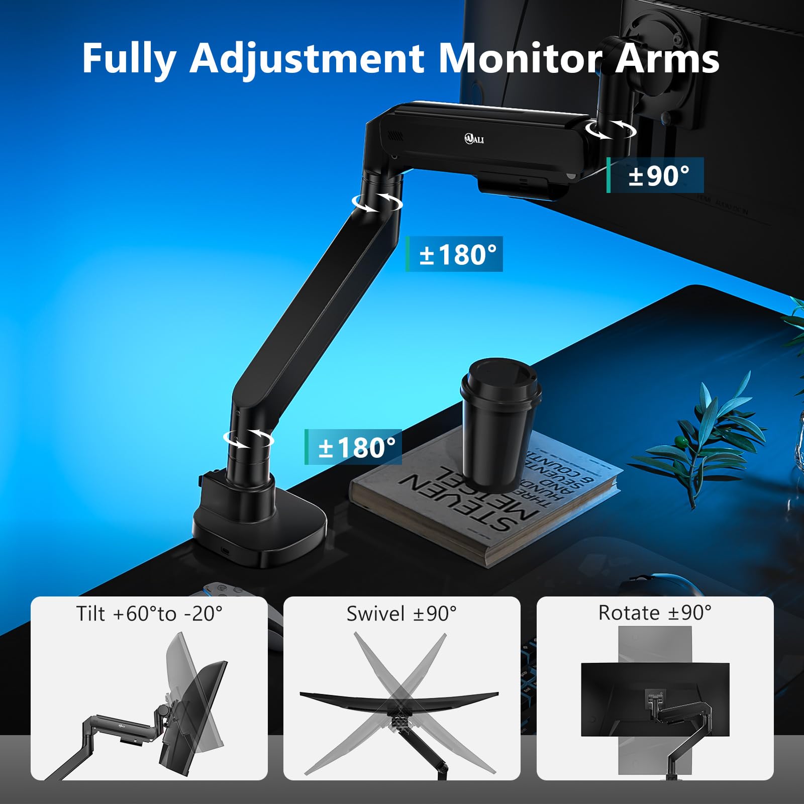 Foto 5 pulgar | Brazo De Monitor Wali Gsmu001xl-p Para Pantallas Ultraanchas De 24 A 57 Pulgadas - Venta Internacional.