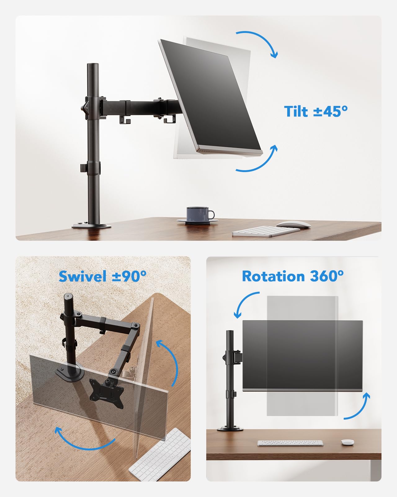Foto 4 pulgar | Soporte Huanuo Single Para Monitores De 13 A 32 Pulgadas De Hasta 8 Kg - Venta Internacional.