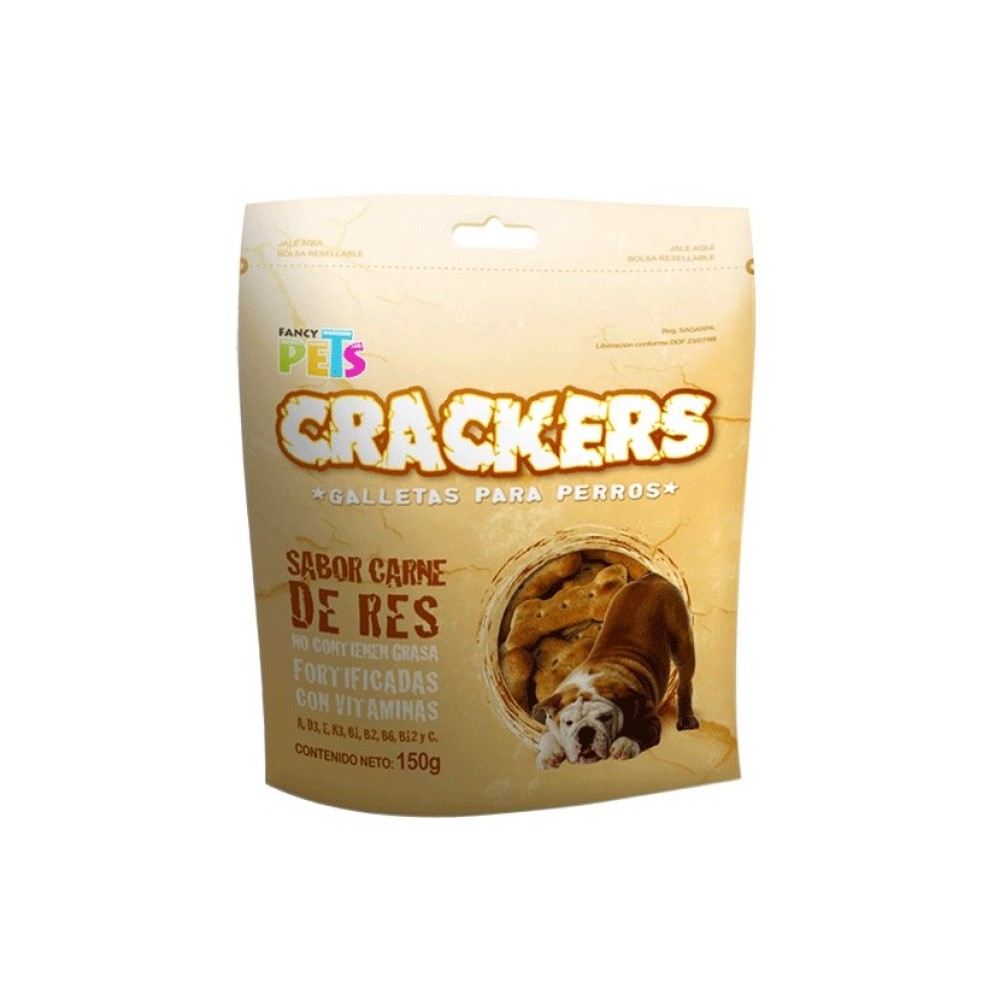 Foto 2 pulgar | Galletas Fancy Pets FL3914 Sabor Carne Crackers Perro 150 GR