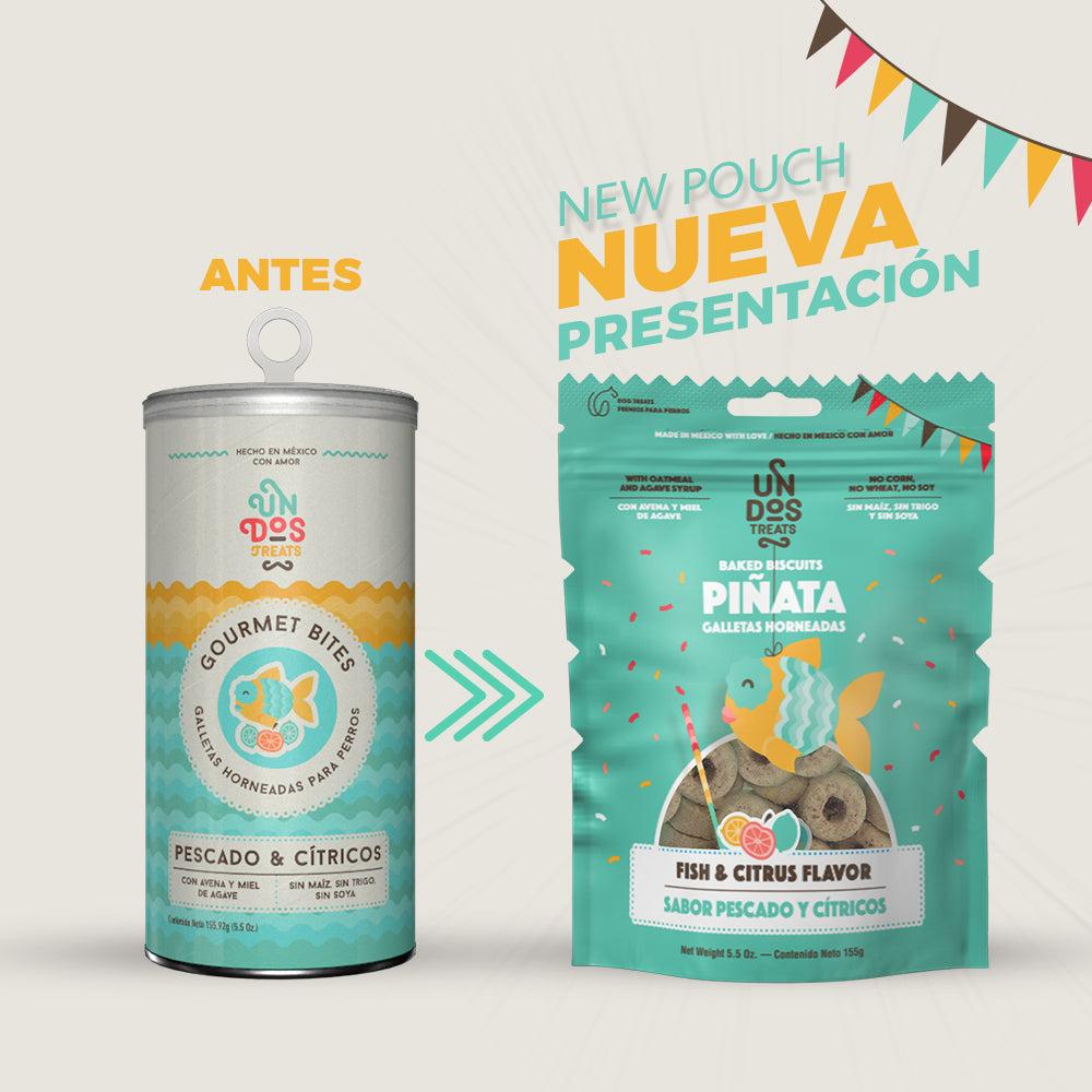 Foto 7 | Galletas Para Perro Un Dos Treats Pescado Y Citricos 155 Gr