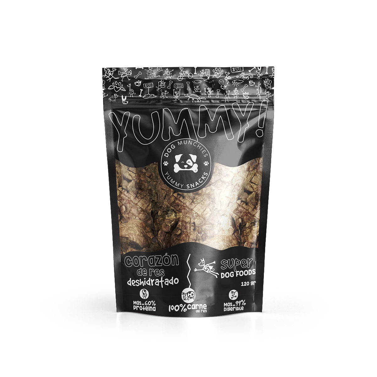 Foto 2 pulgar | Premios Deshidratados Para Perro Dog Munchies Corazón De Res 120 Grs