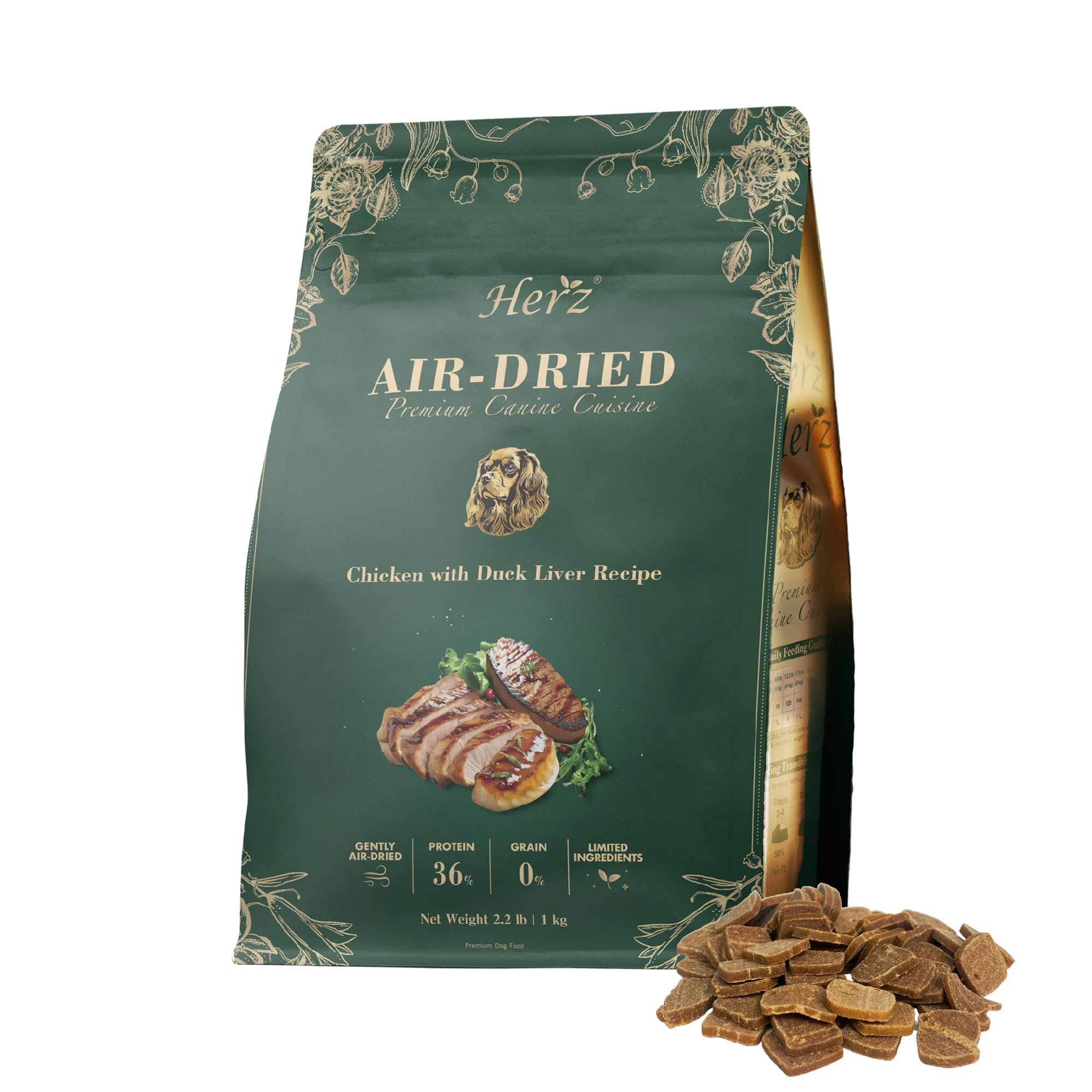 Alimento Para Perros Herz Hígado De Pollo Y Pato Secado Al Aire, 1 Kg - Venta Internacional.