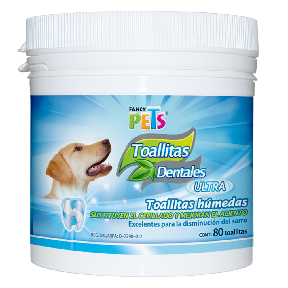 Toallitas Dentales Limpiadoras Ultra Fancy Pets FL3820 para Perro 80 Piezas