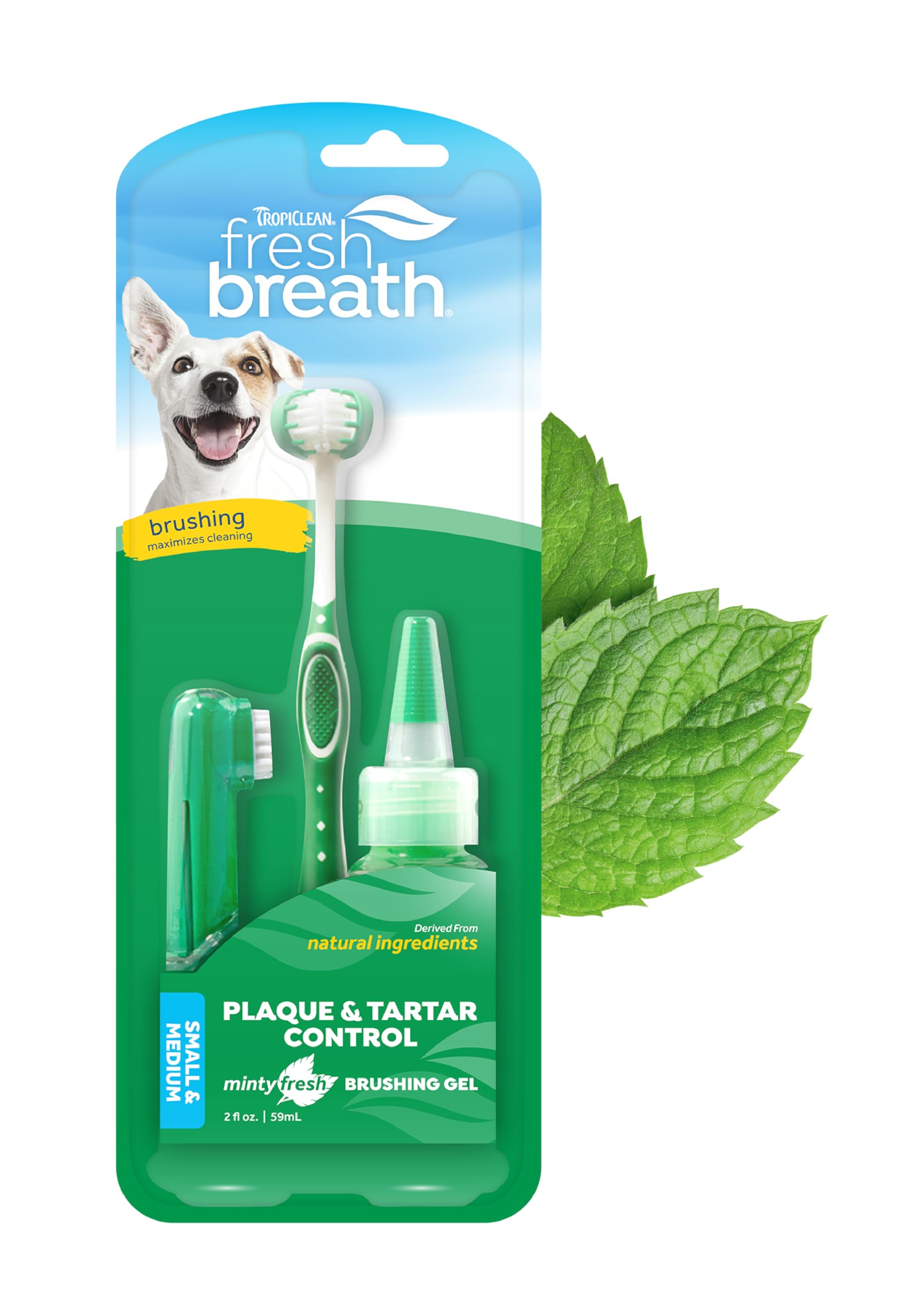 Kit De Cuidado Bucal Para Perros Tropiclean Fresh Breath, Cepillo De Dientes Y Pasta - Venta Internacional.