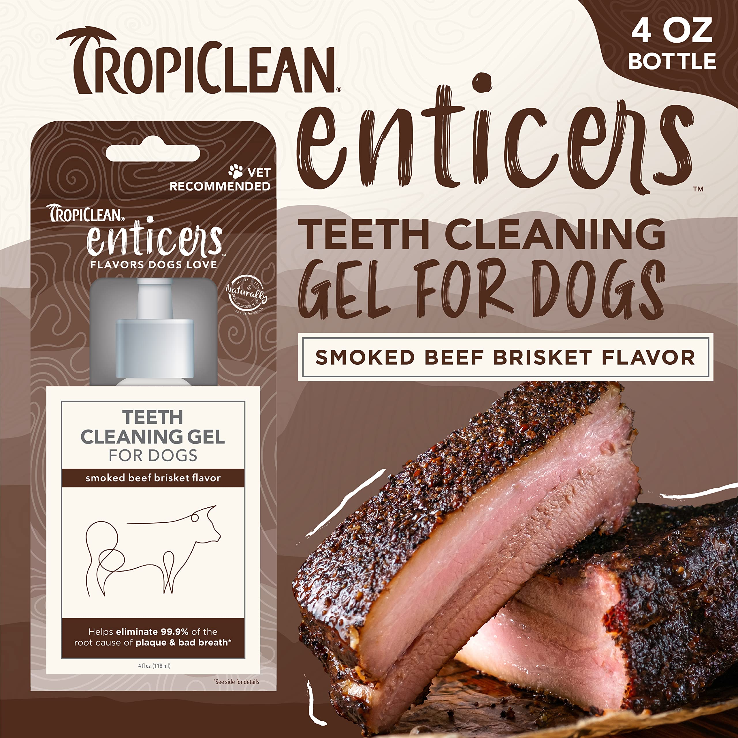Foto 2 | Gel Limpiador De Dientes Para Perros Tropiclean Enticers 120 Ml - Venta Internacional.
