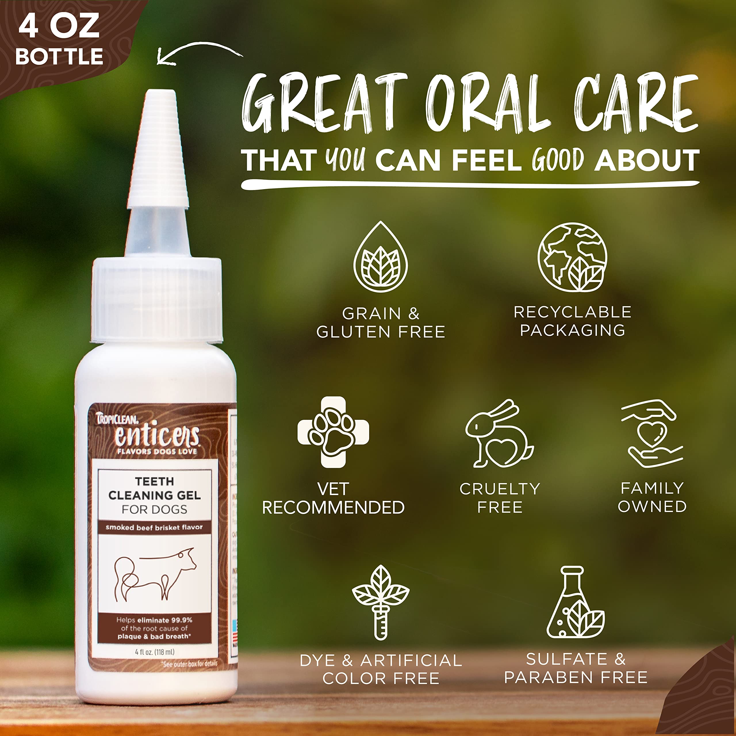 Foto 6 pulgar | Gel Limpiador De Dientes Para Perros Tropiclean Enticers 120 Ml - Venta Internacional.