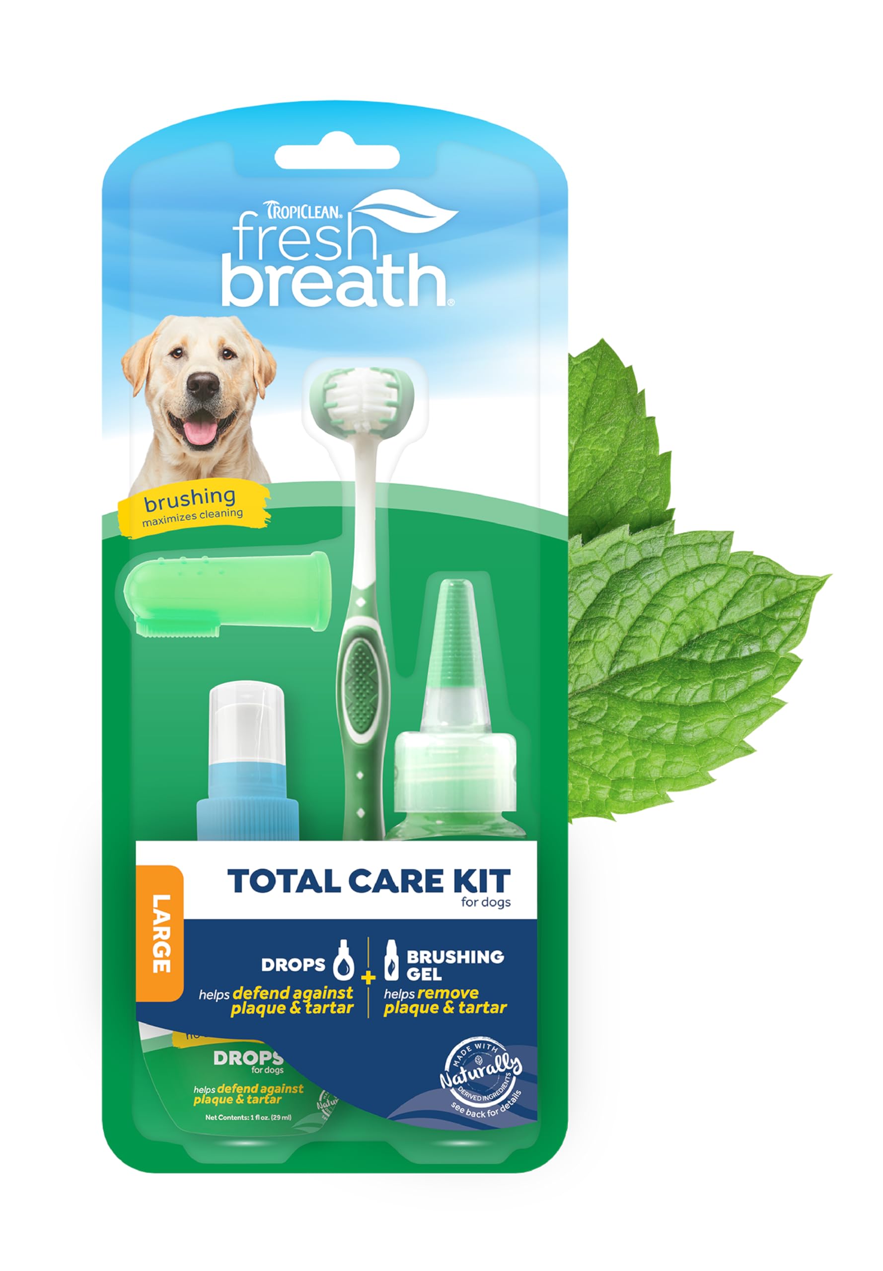 Kit De Cuidado Bucal Tropiclean Fresh Breath Para Perros Grandes - Venta Internacional.