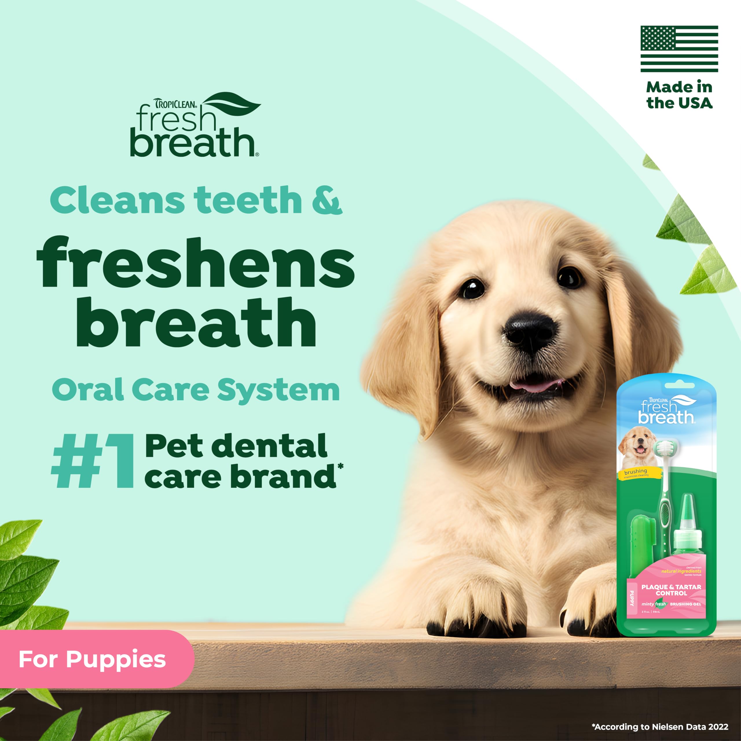 Foto 2 | Kit De Cuidado Bucal Tropiclean Fresh Breath Puppy Con Cepillo De Dientes - Venta Internacional.