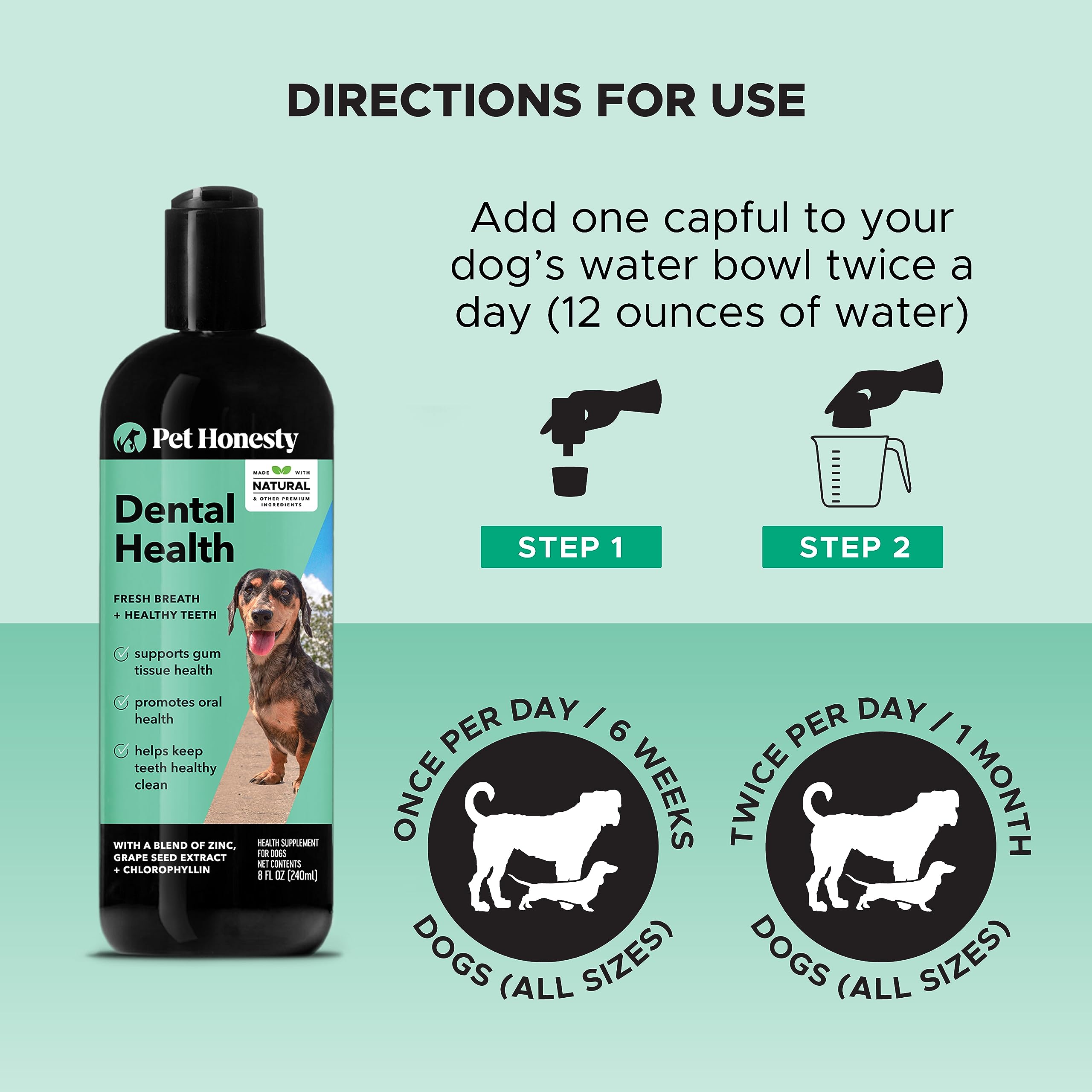Foto 5 pulgar | Aditivo De Agua Dental Pet Honesty Para Higiene Bucal Para Perros, 240 Ml - Venta Internacional.