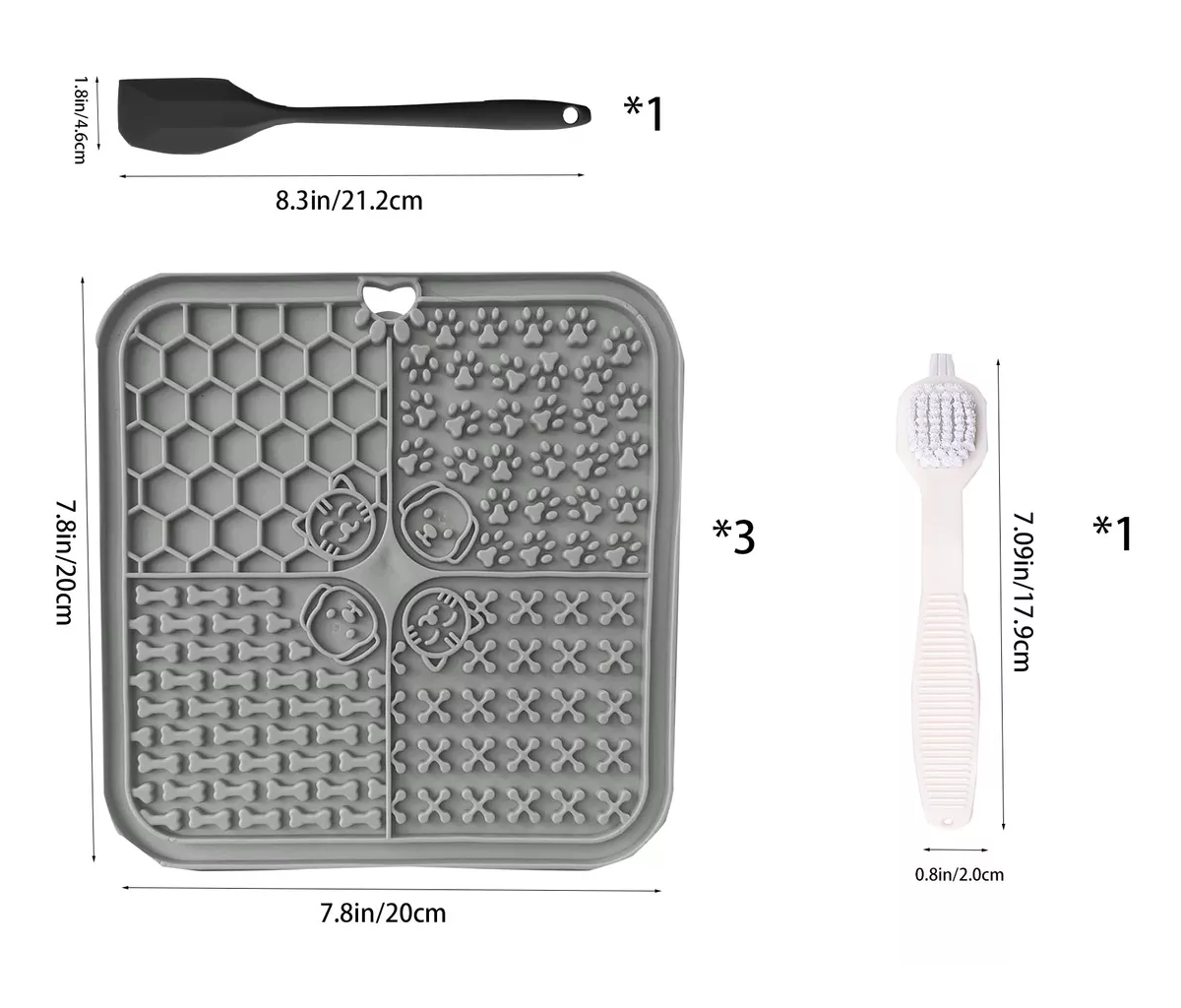 Foto 3 pulgar | Tapete Almohadilla Para Para Perroscalmante Y Cepillar 3pz Eo Safe Imports  Esi-18551 Gris